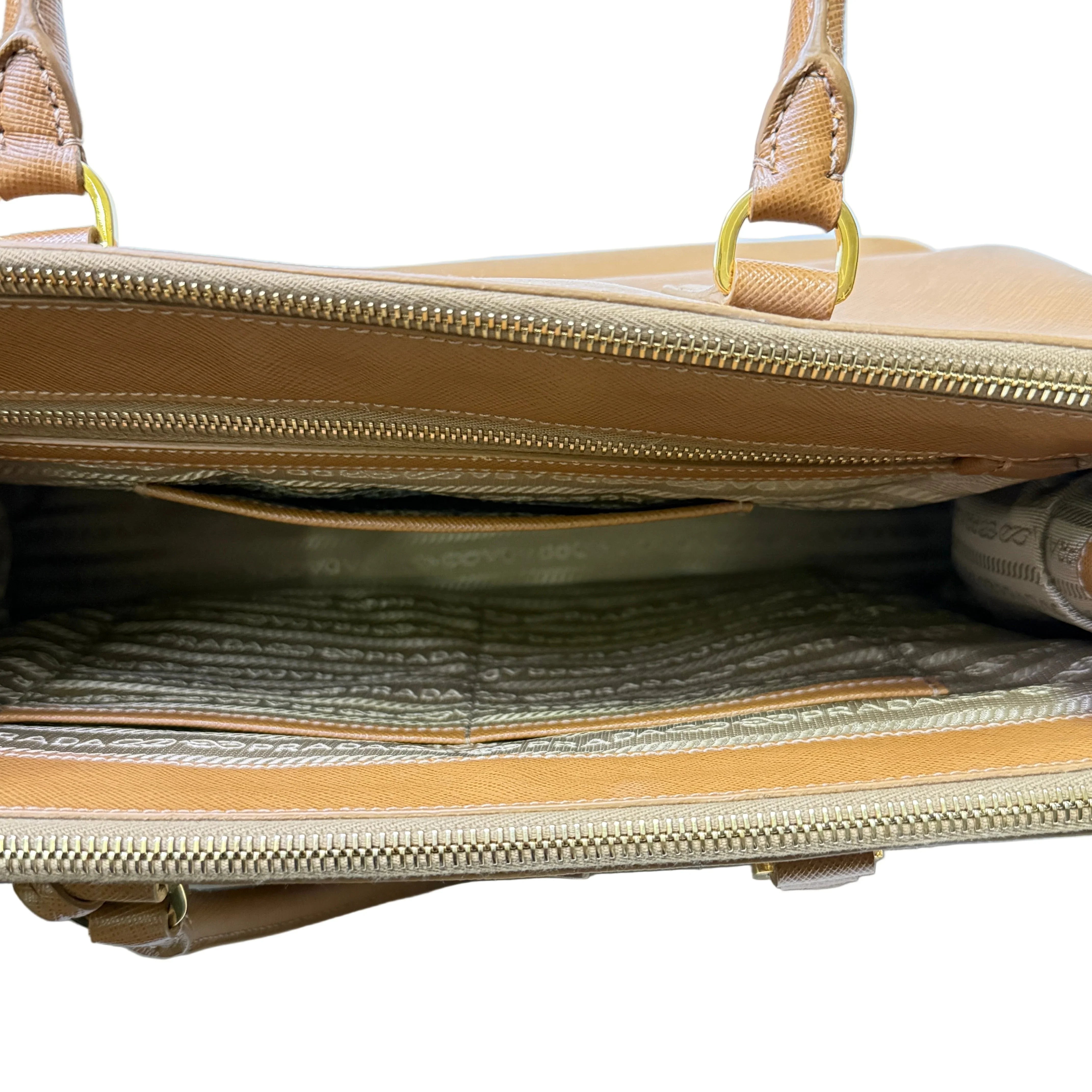 Prada Galleria Handbag Saffiano Leather Brown - Lost Designer