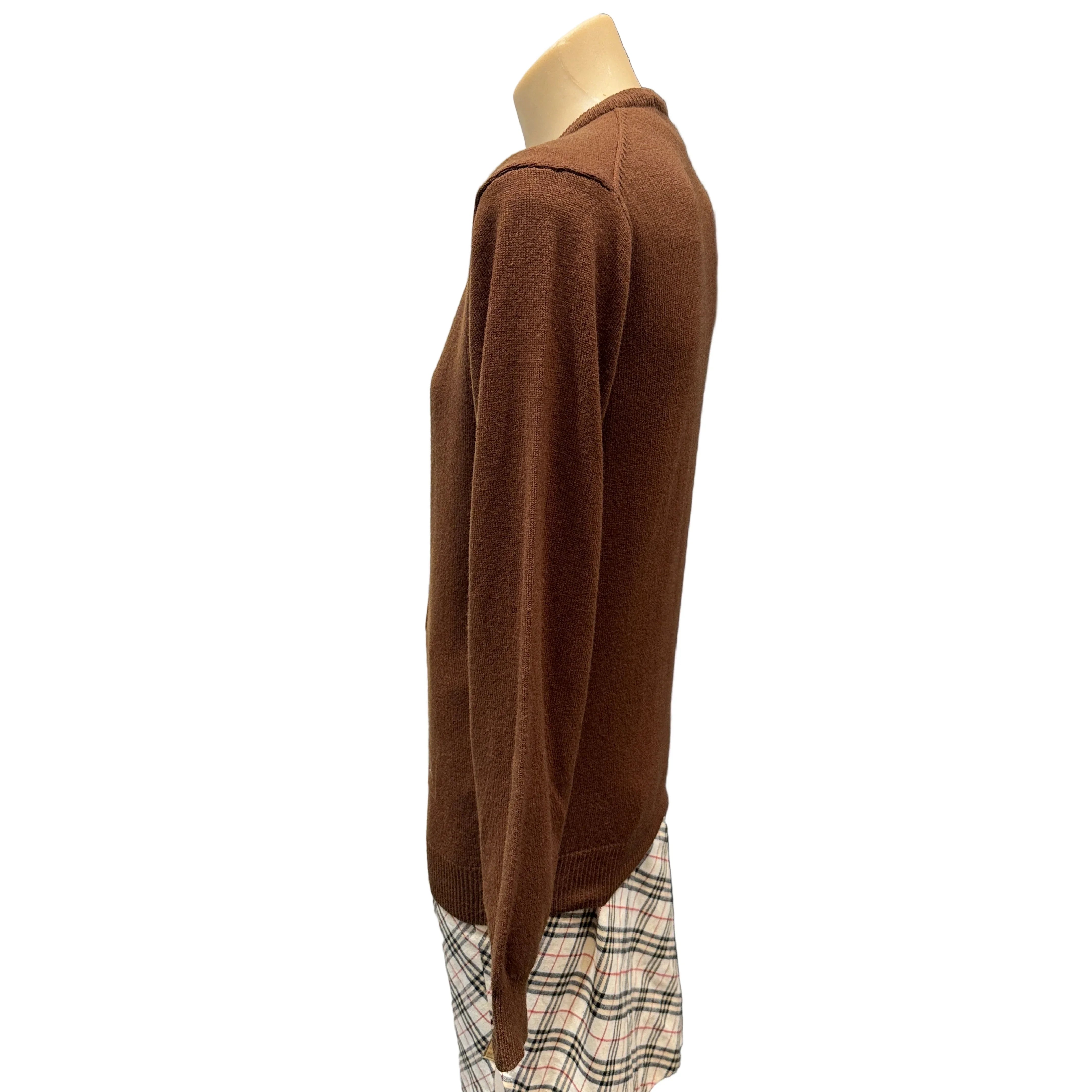 Burberry Cardigan Wool Brown - Lost Designer