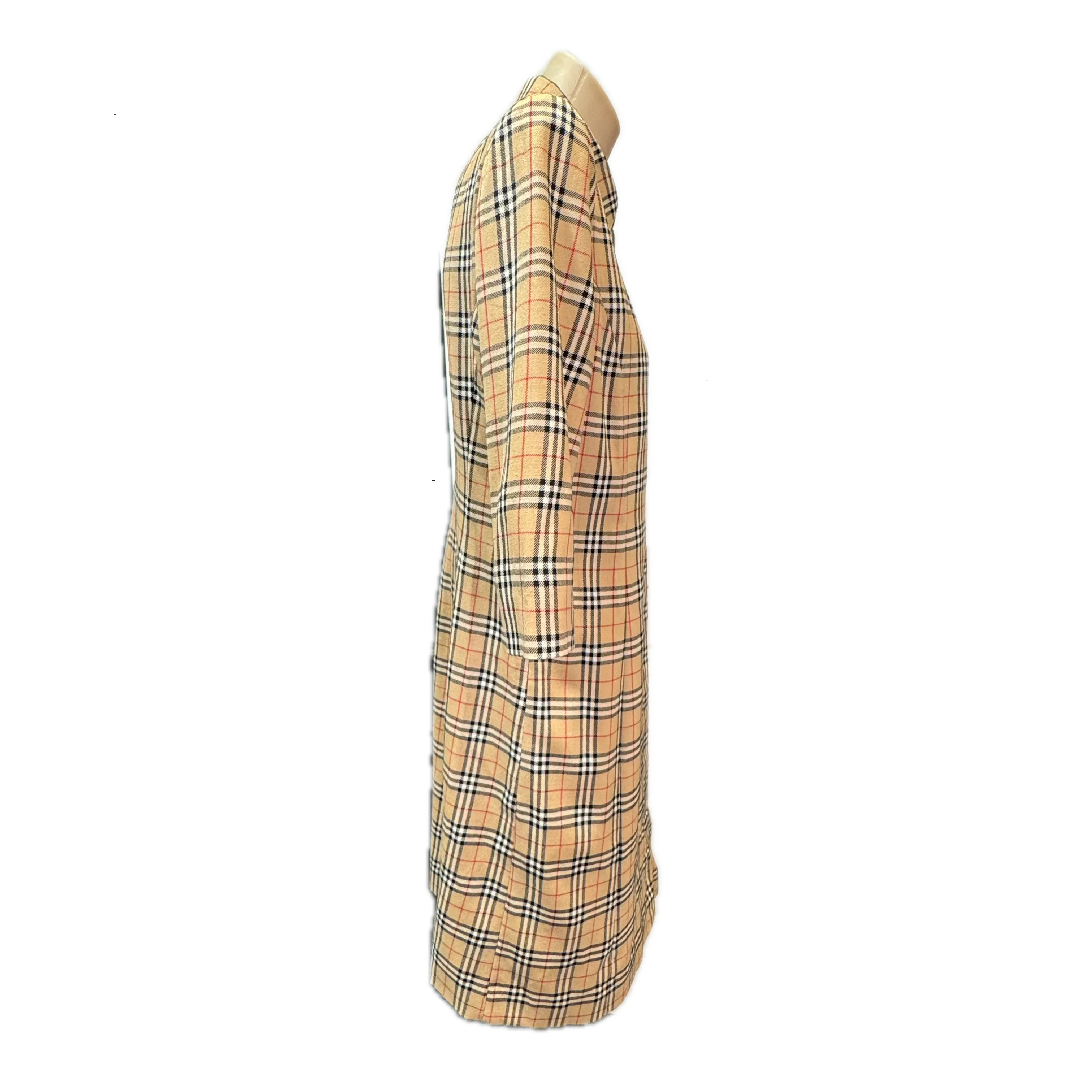 Burberry Check Short sleeve dress Beige size 38