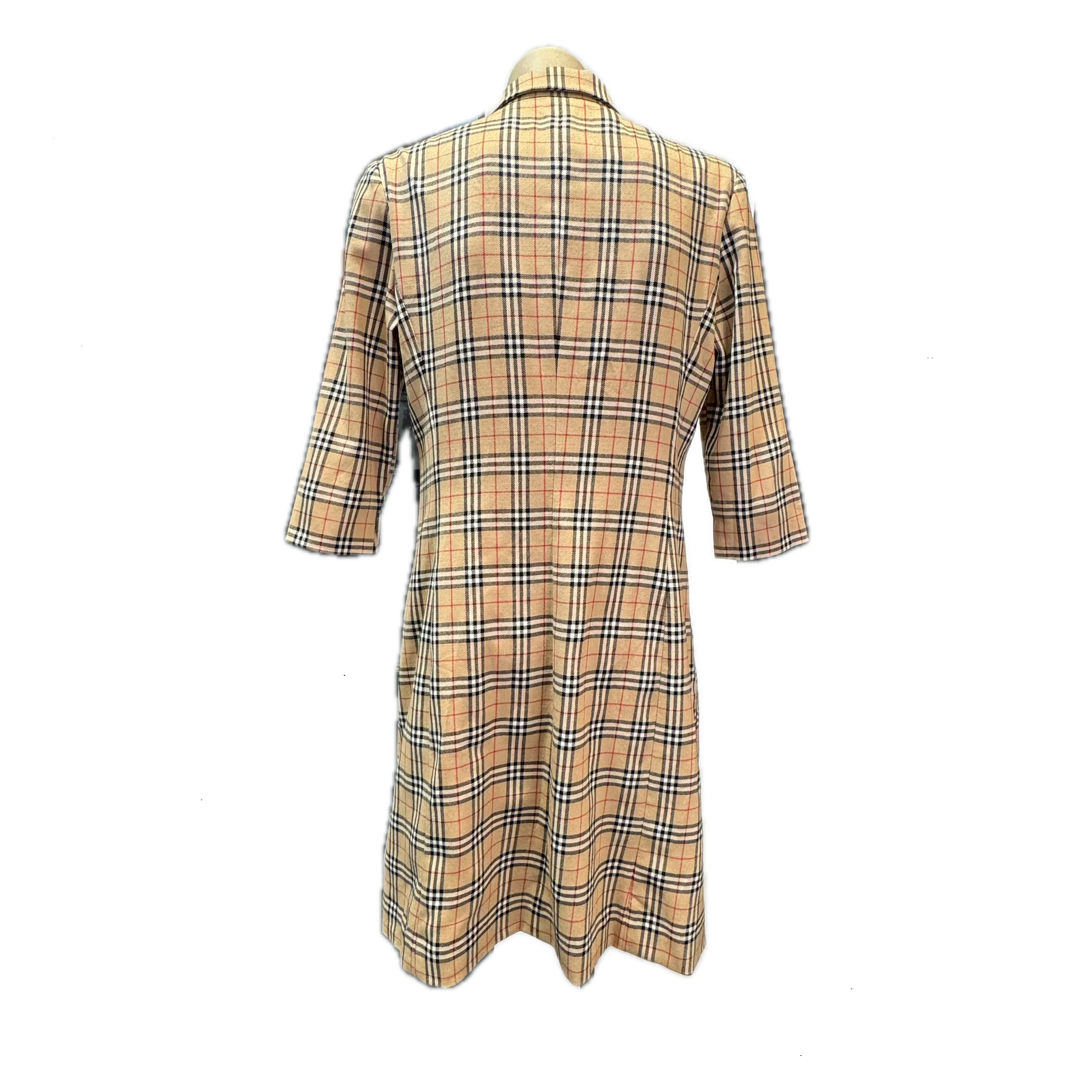 Burberry Check Short sleeve dress Beige size 38