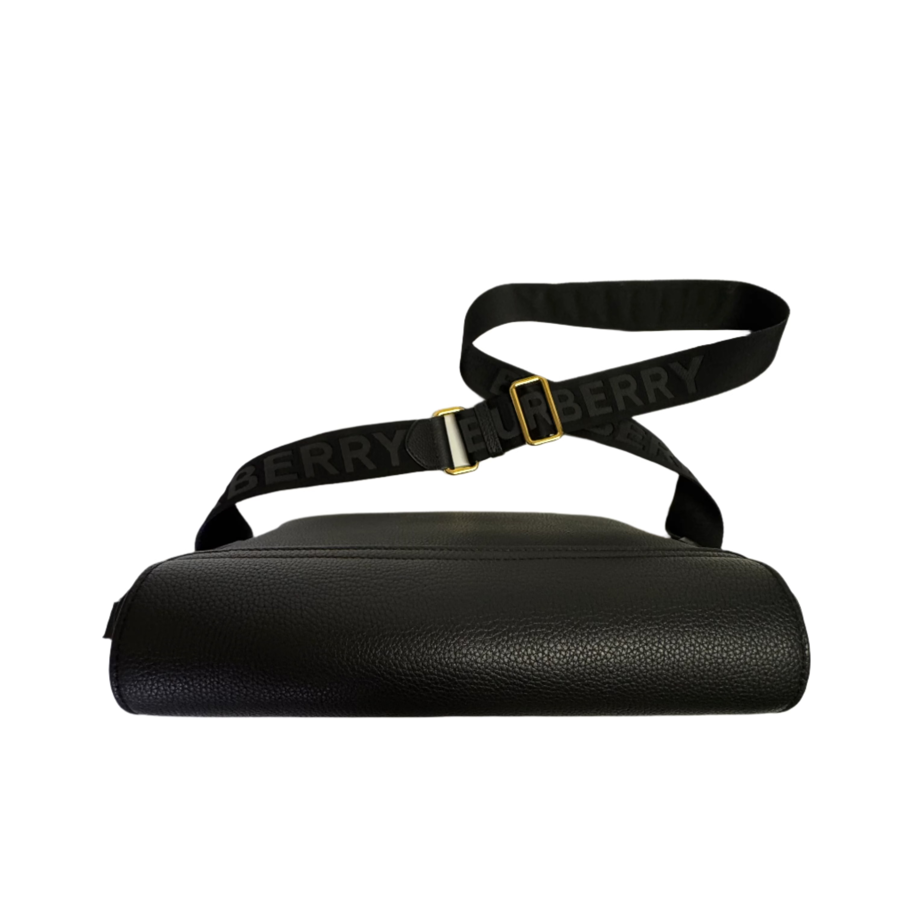 Burberry Grainy Calfskin Check Note Crossbody Bag Black