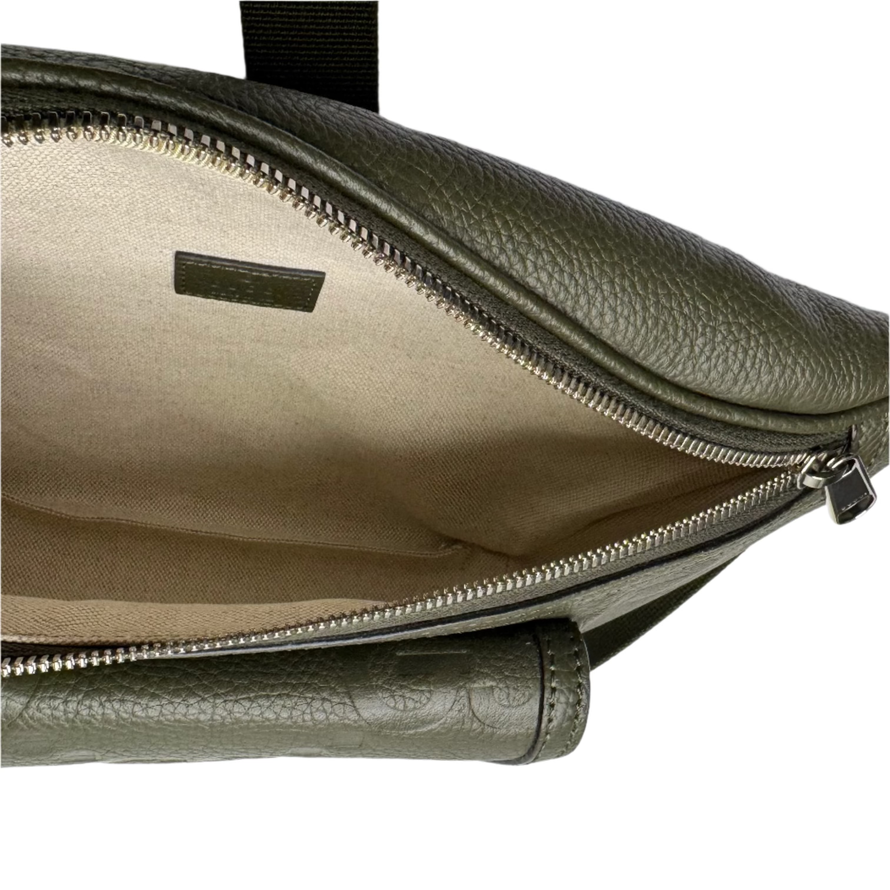 Gucci Jumbo GG Belt Bag Leather Olive Green
