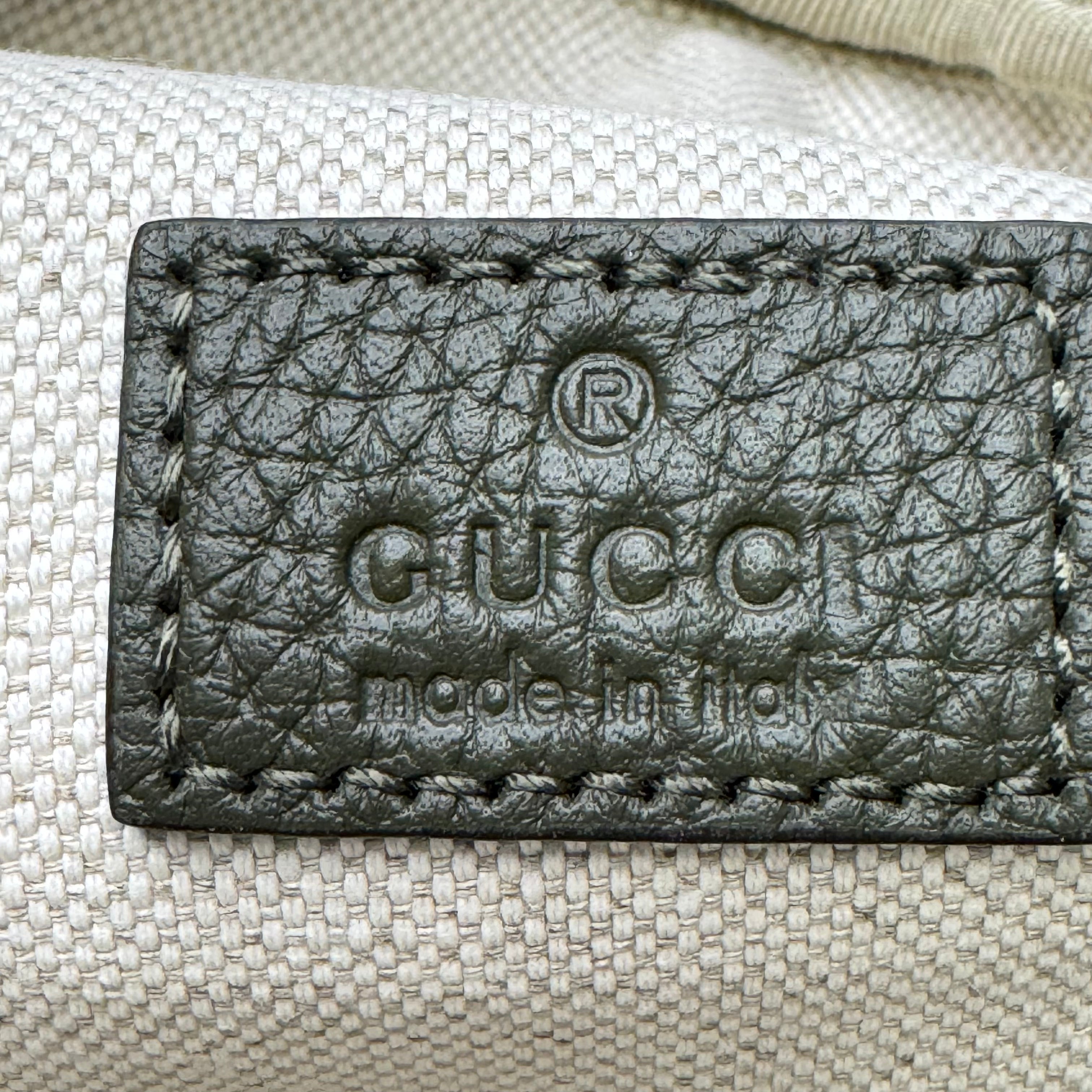 Gucci Jumbo GG Belt Bag Leather Olive Green