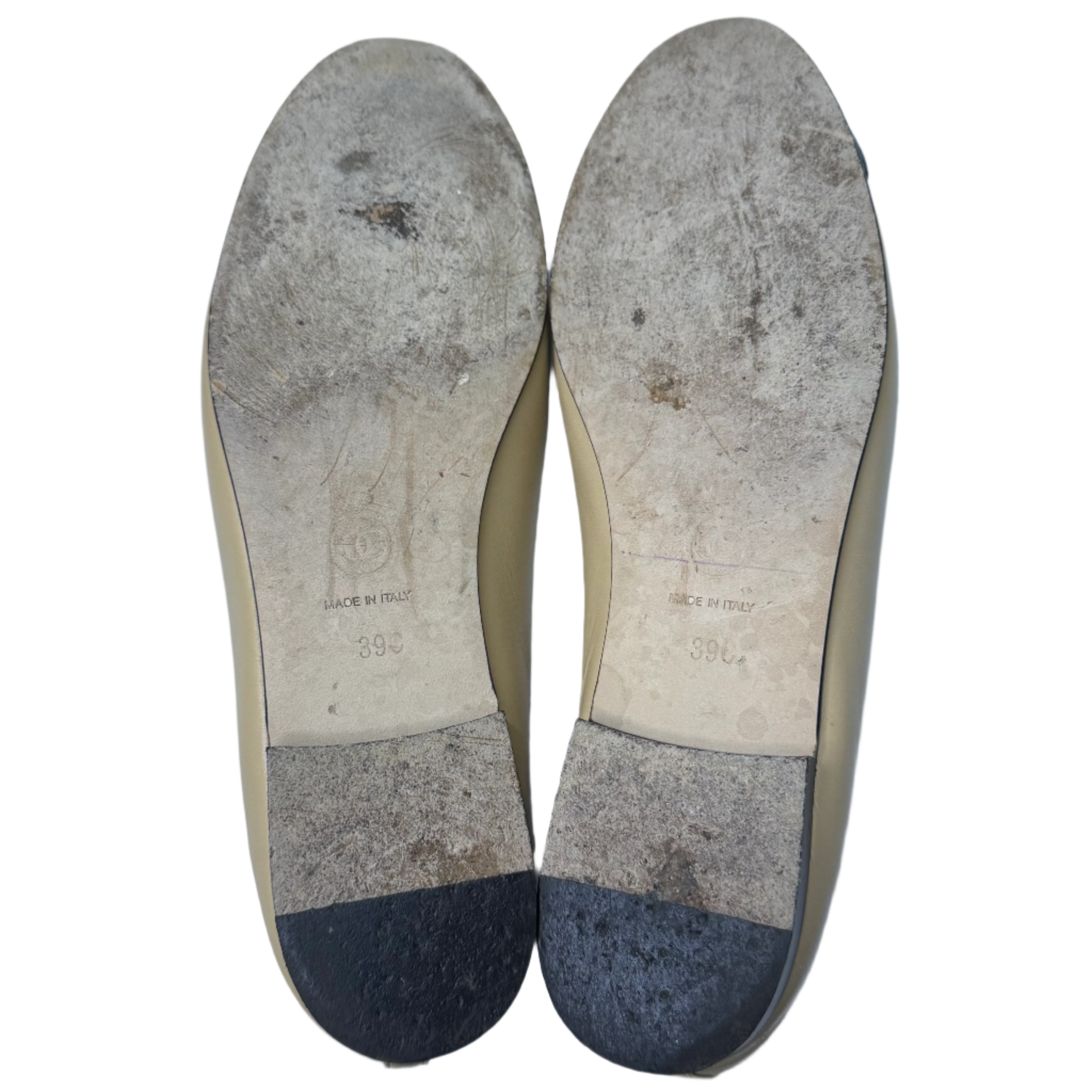Chanel Lambskin Leather CC Logo Ballerina Ballet Flats 39