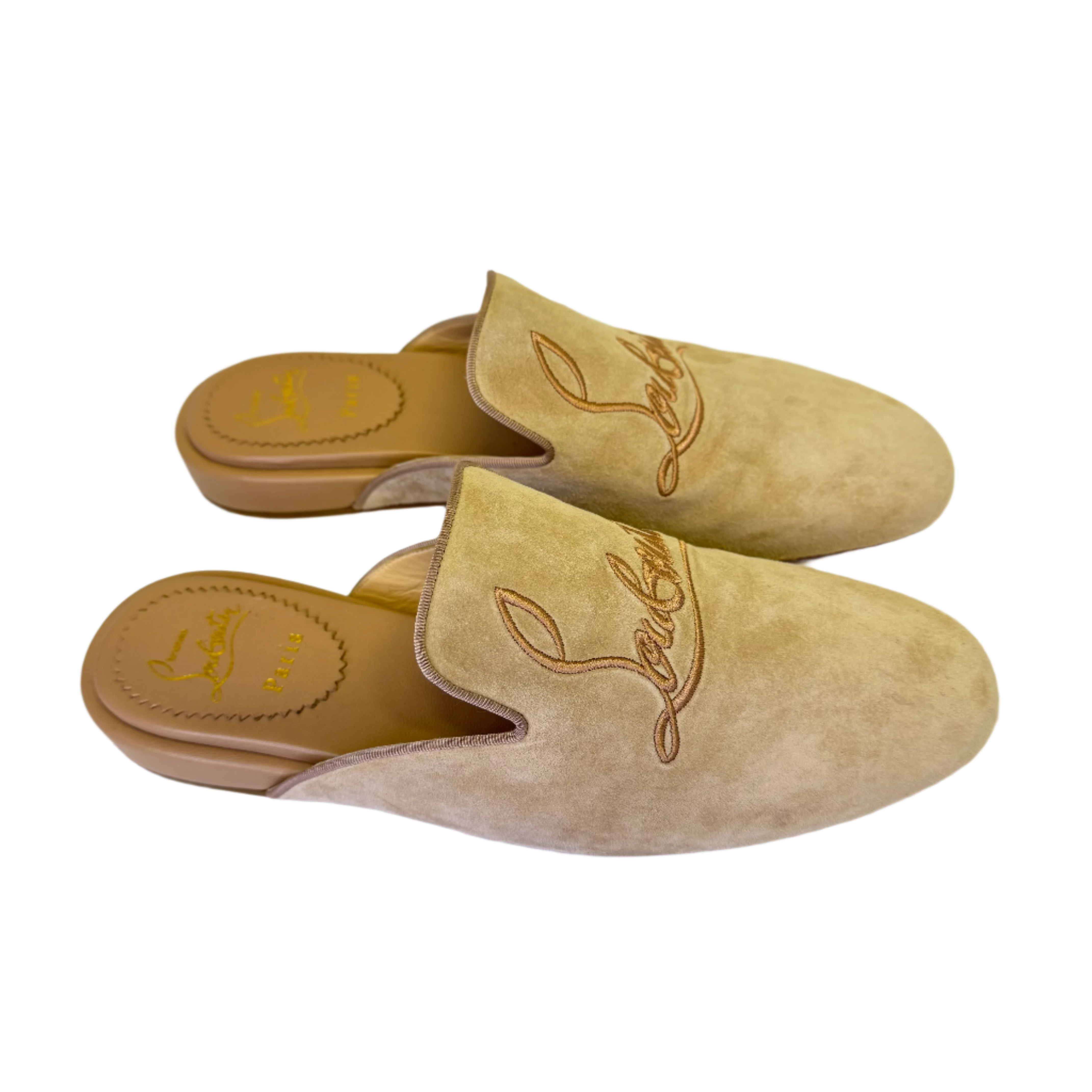 Christian Louboutin Coolito Flat Slides Mules Brown