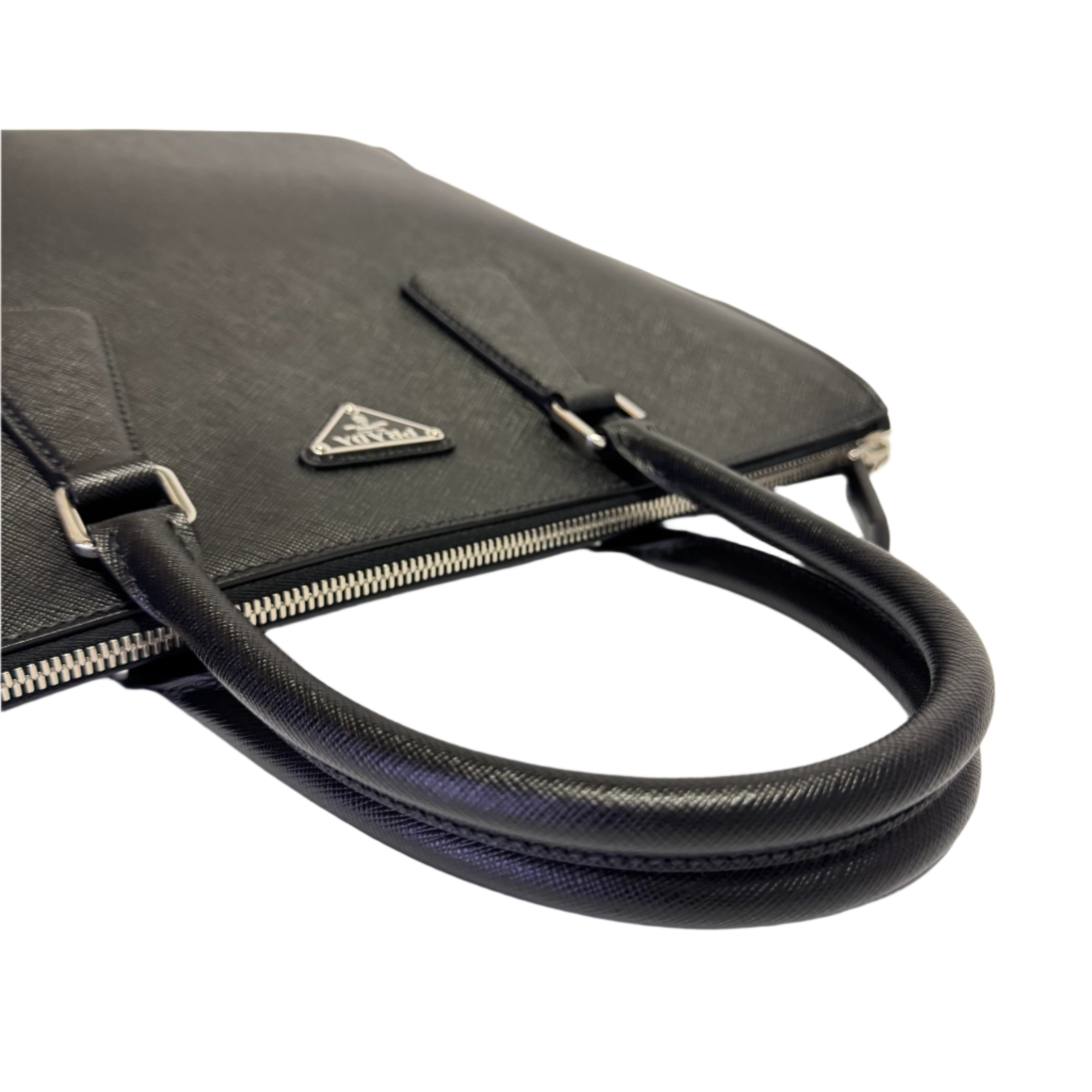 Prada Saffiano Tall Tote Bag Black