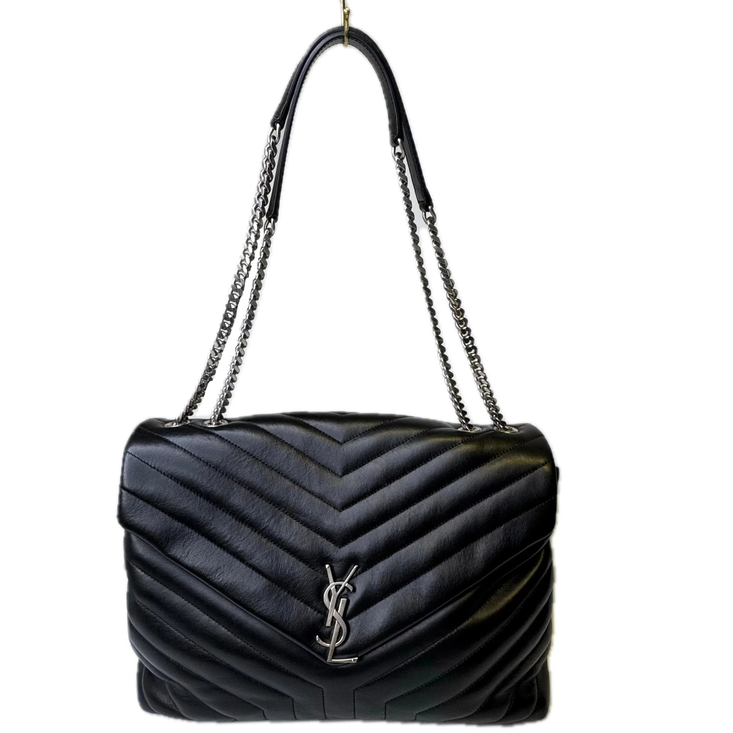 Yves Saint Laurent Loulou Large Handbag Leather Black - Lost Designer