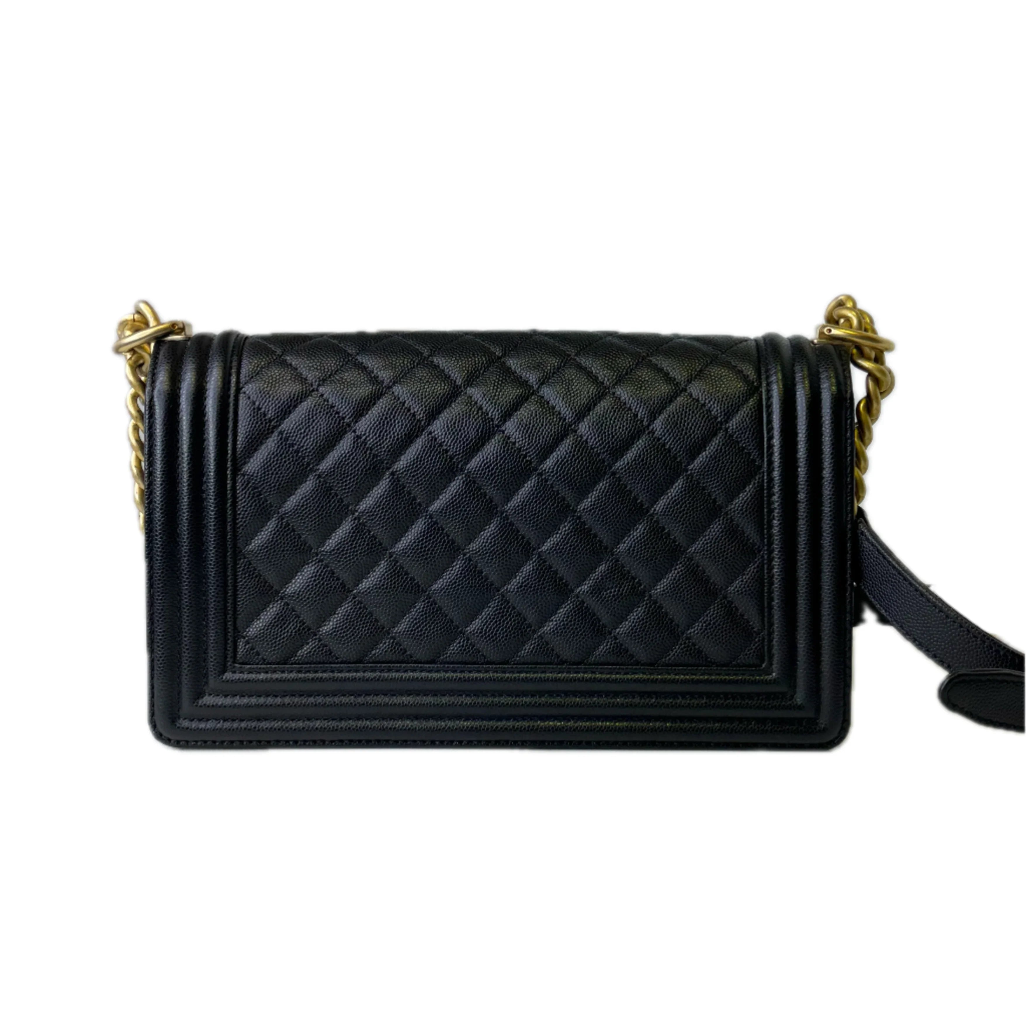 Chanel Boy Bag 2021 Caviar Leather Black - Lost Designer