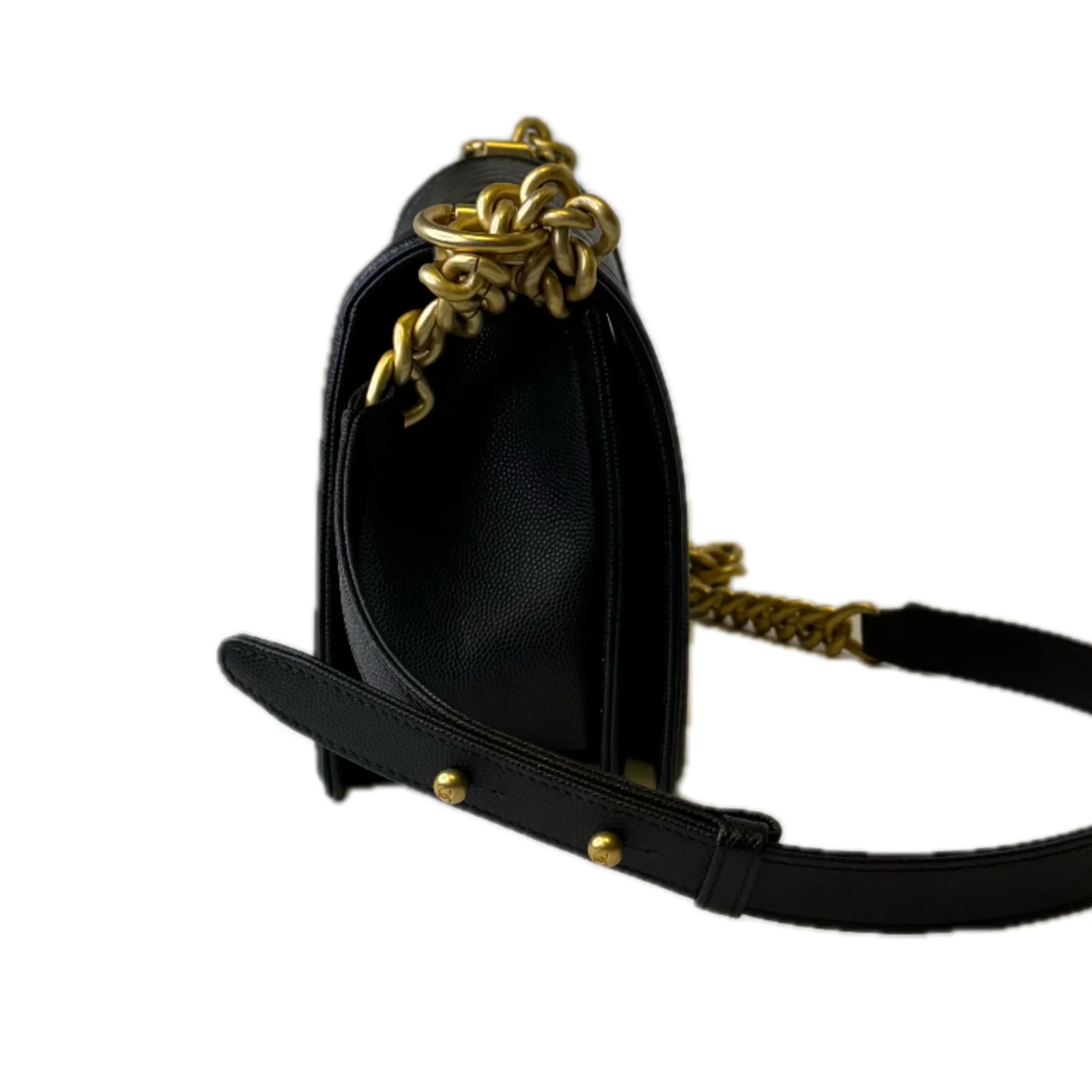 Chanel Boy Bag 2021 Caviar Leather Black - Lost Designer