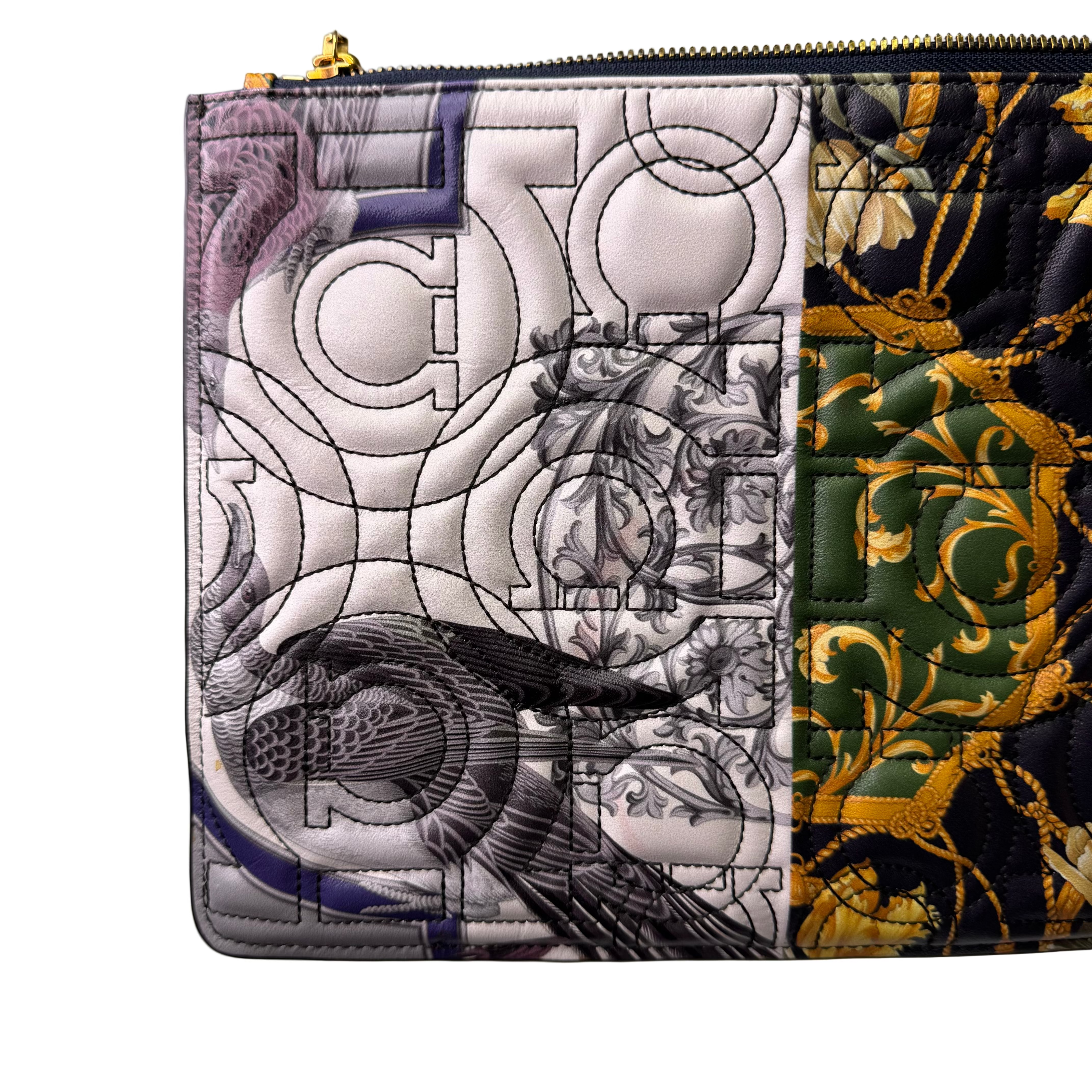 Salvatore Ferragamo Gancini Clutch Bag Leather Multicolour