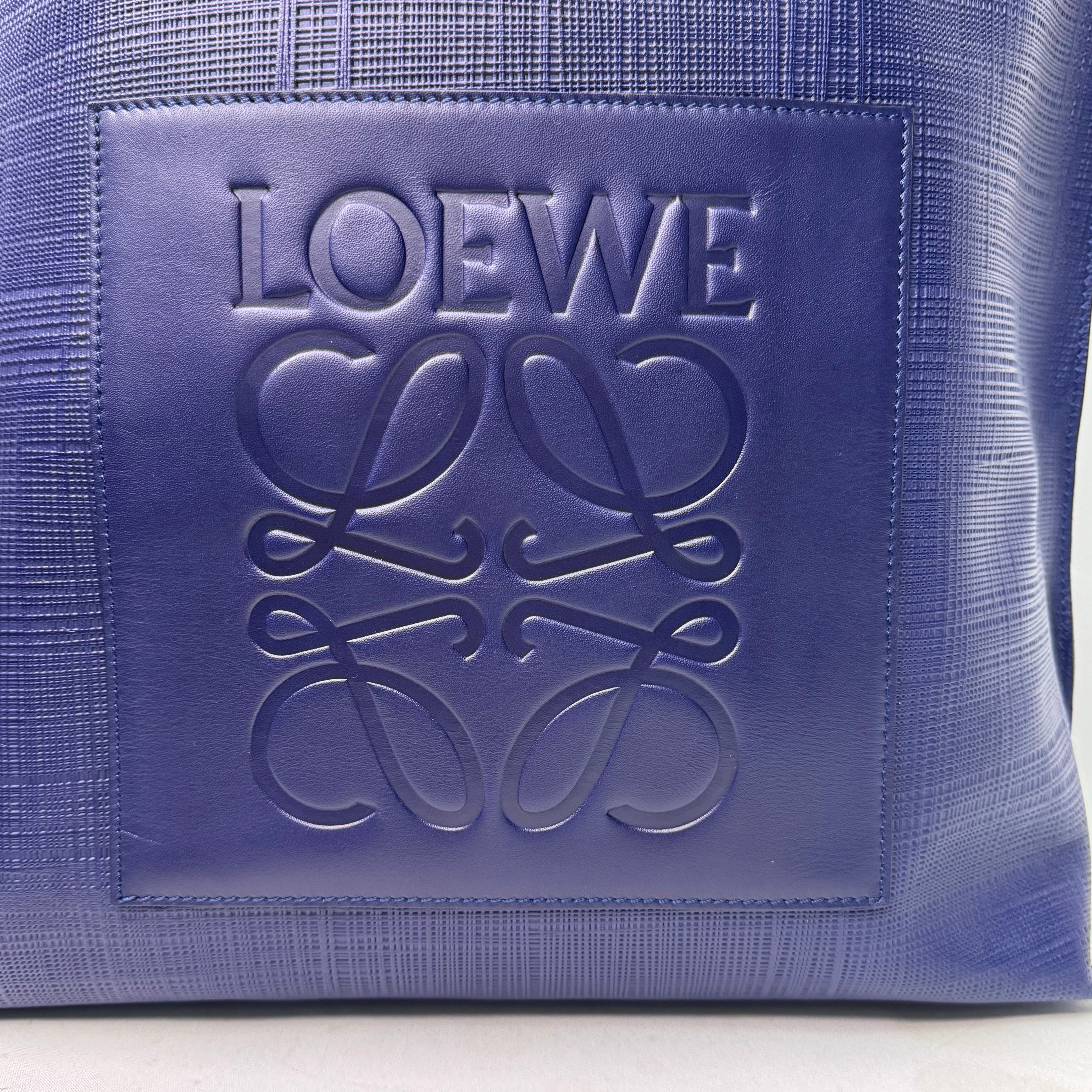 Loewe Shopper Tote Bag Leather Blue