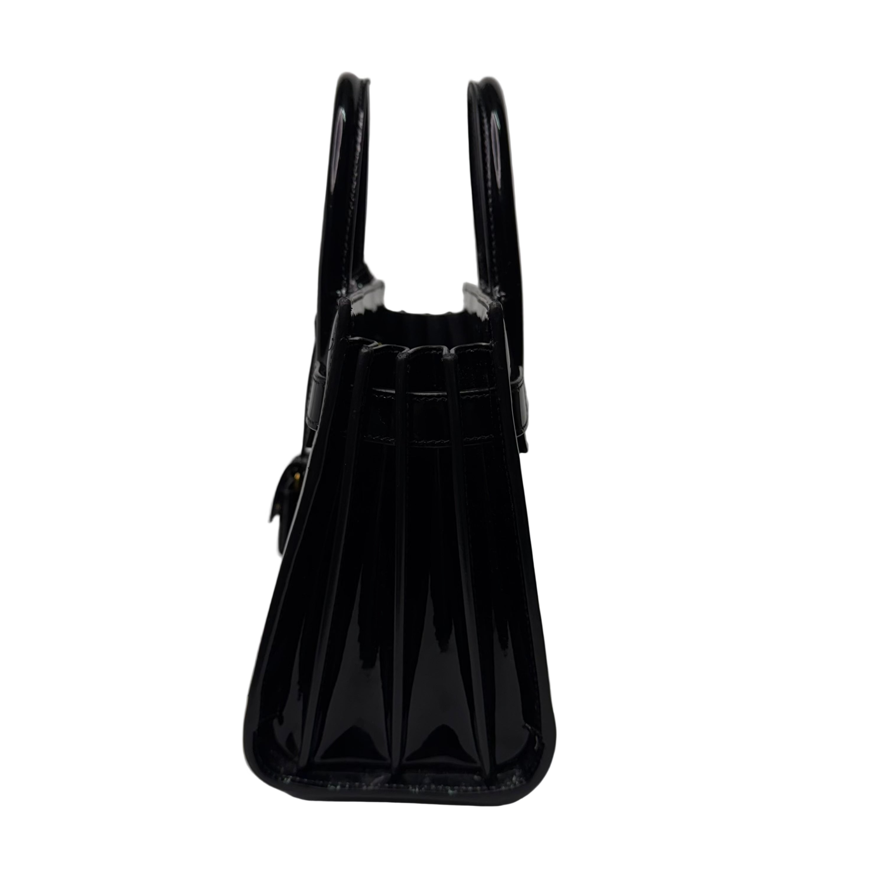 Saint Laurent Sac De Jour Handbag Patent Leather Black