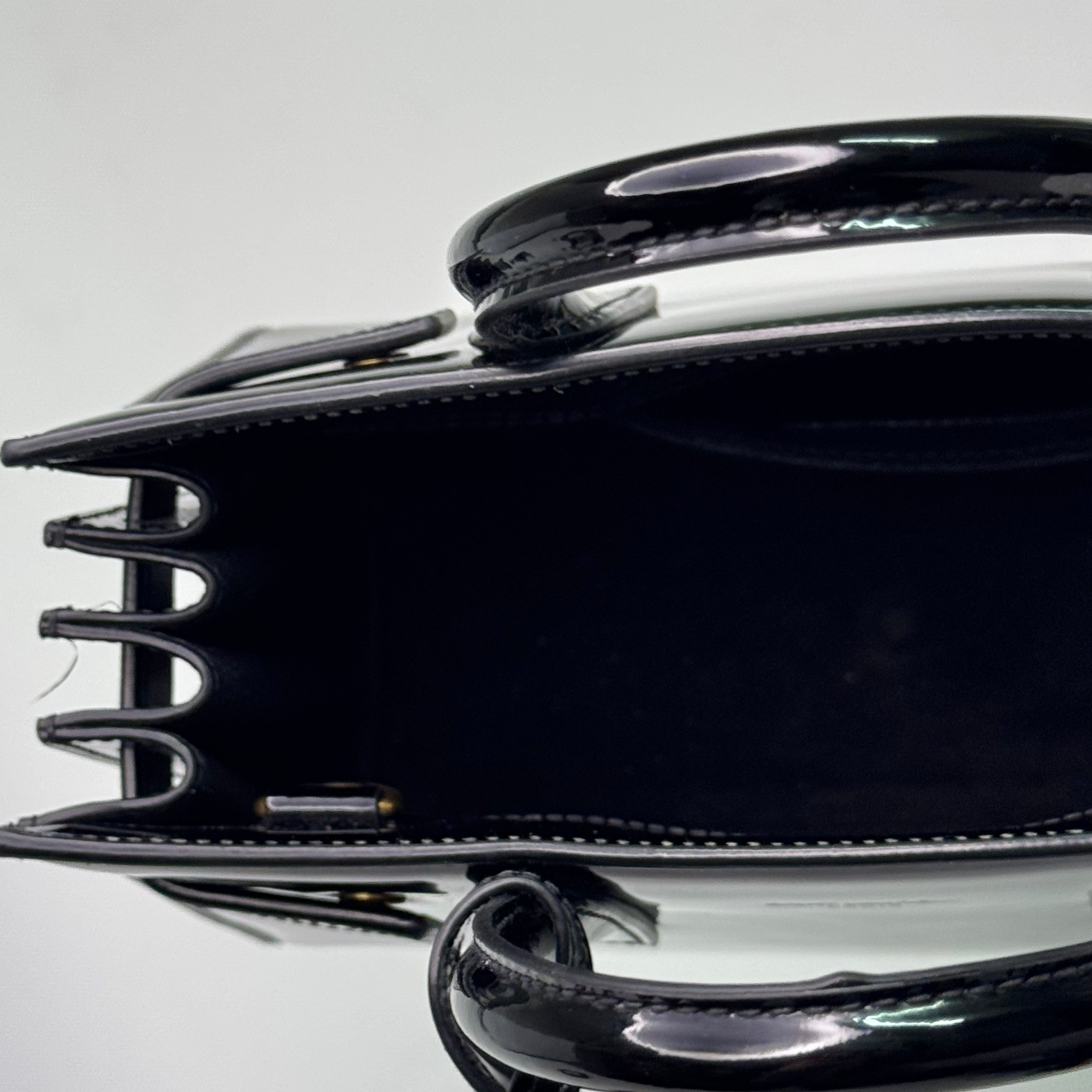 Saint Laurent Sac De Jour Handbag Patent Leather Black