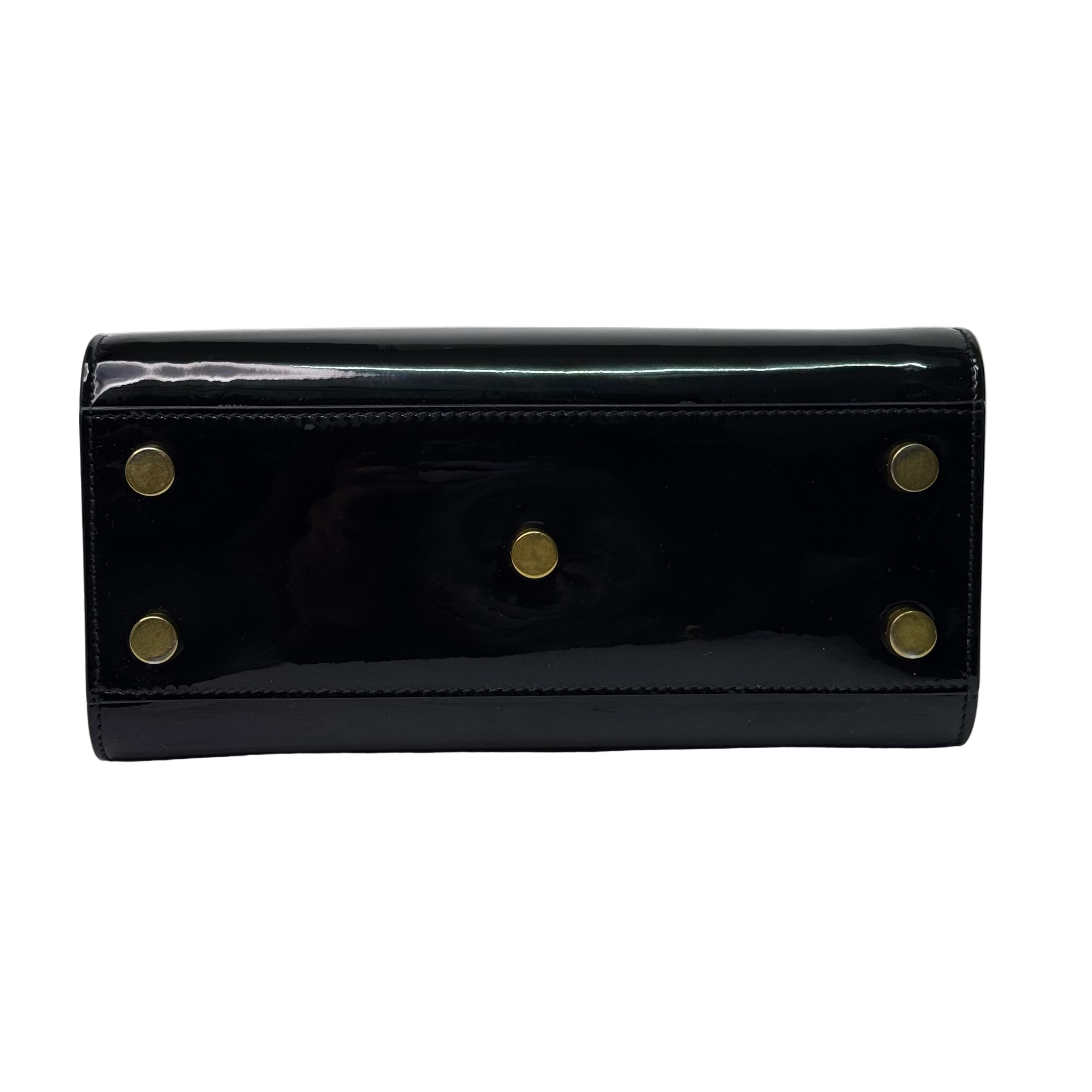 Saint Laurent Sac De Jour Handbag Patent Leather Black