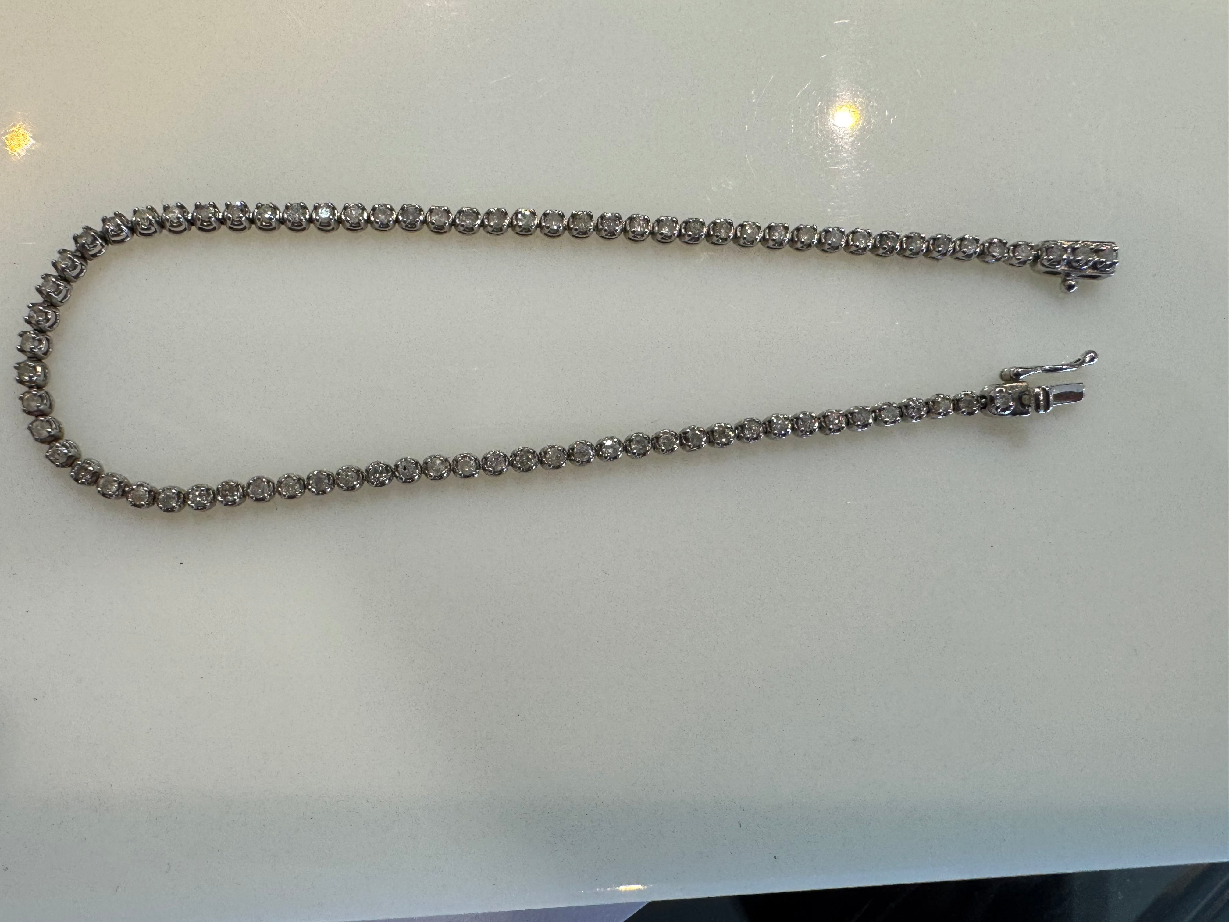Tennis Bracelet Natural Diamond 0.5ct Tw on 14k White Gold, Deal of the Day