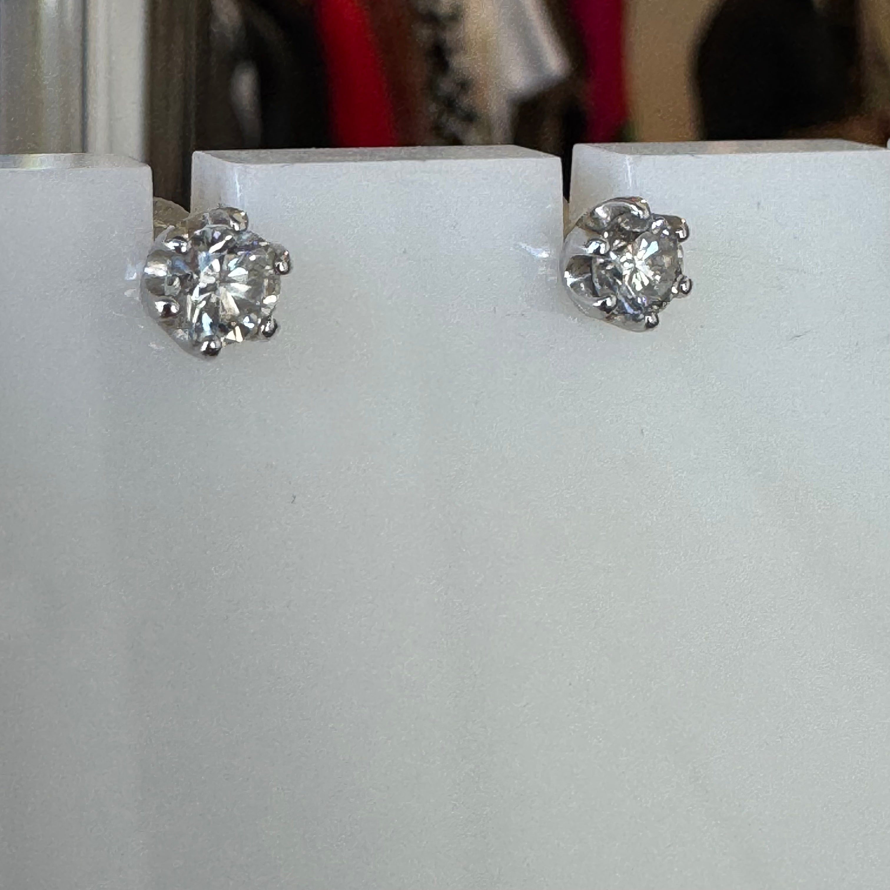 Natural Diamond Earrings .6ct Total weight on Platinum, Deal of the Day
