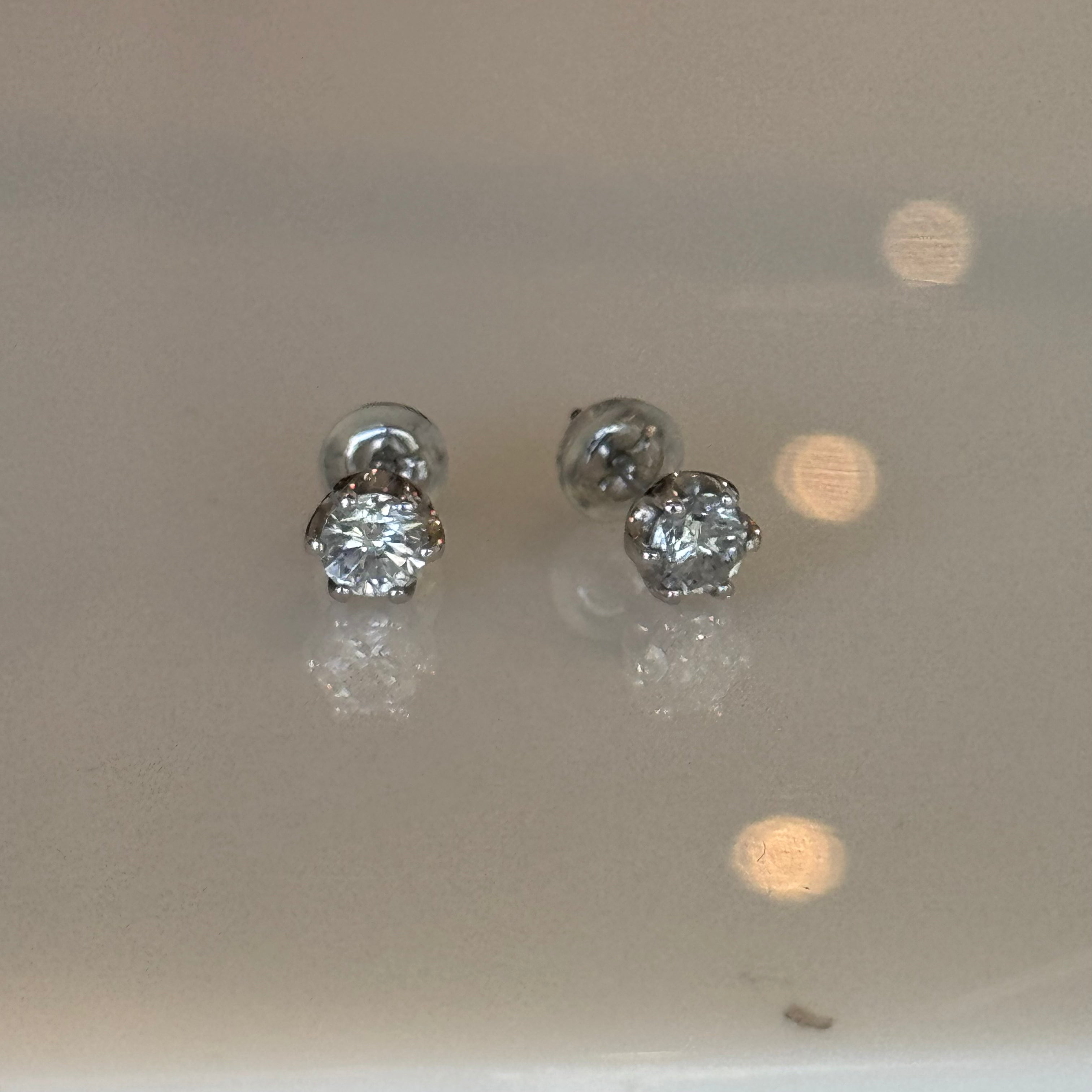 Natural Diamond Earrings .6ct Total weight on Platinum, Deal of the Day