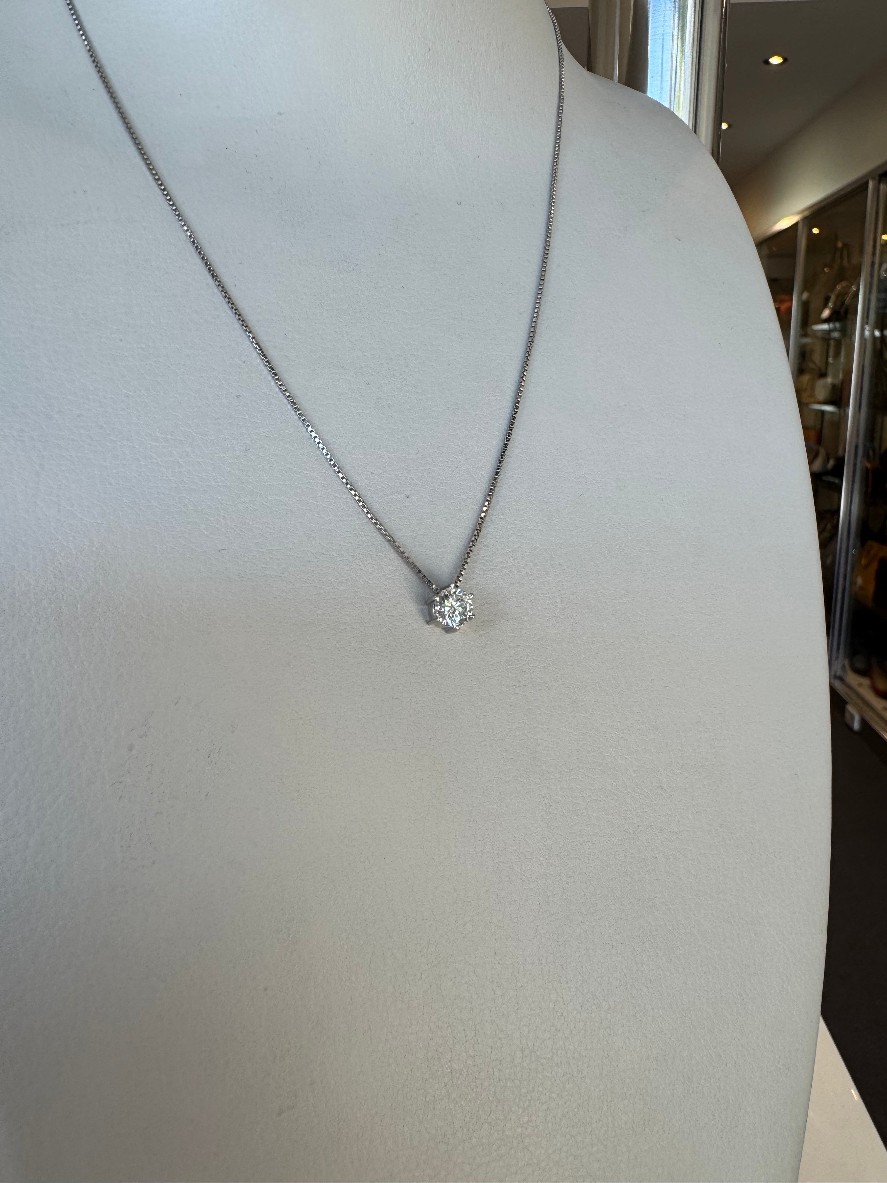 Natural Diamond pendant Necklace .55ct on a Platinum Setting, Deal of the Day