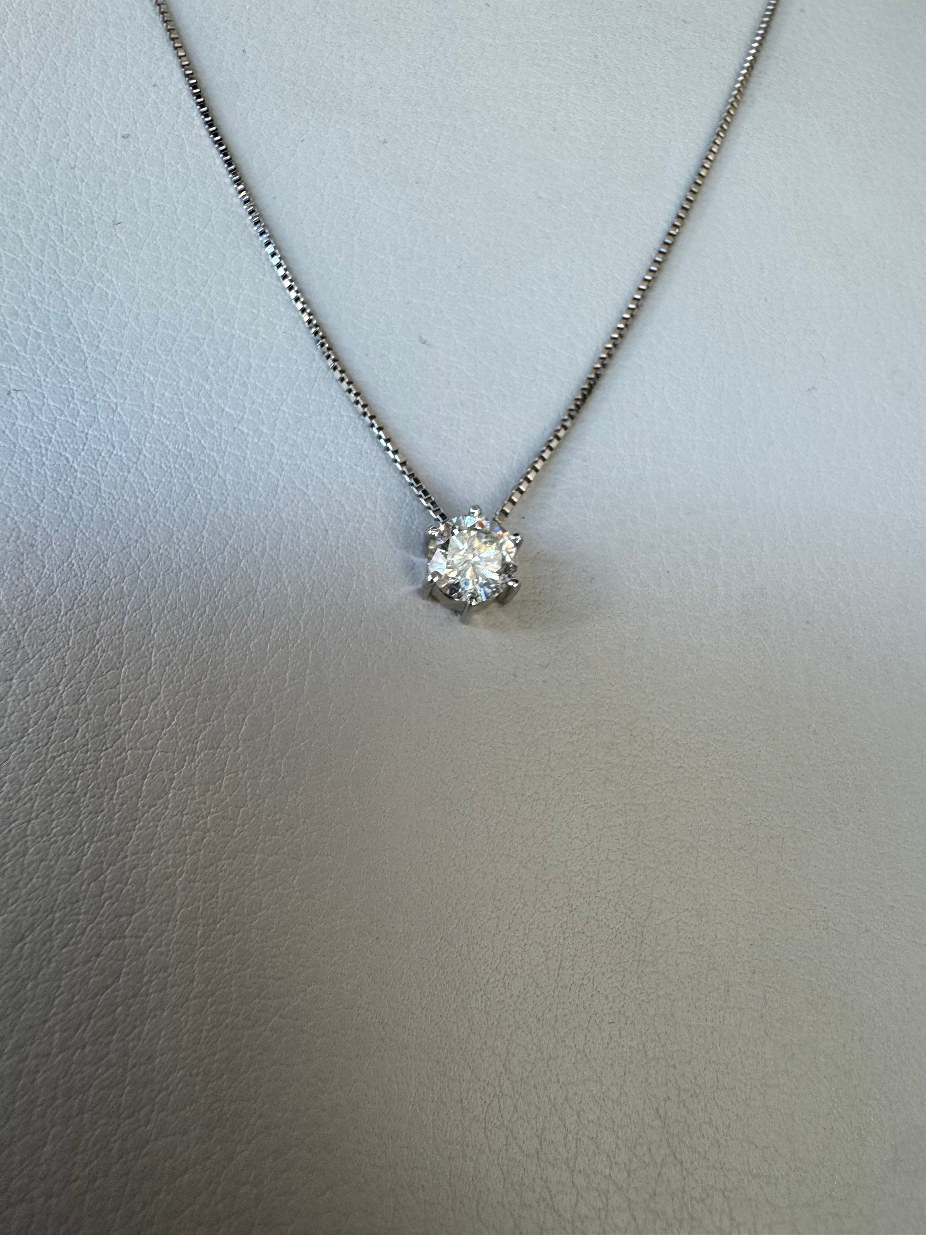 Natural Diamond pendant Necklace .55ct on a Platinum Setting, Deal of the Day