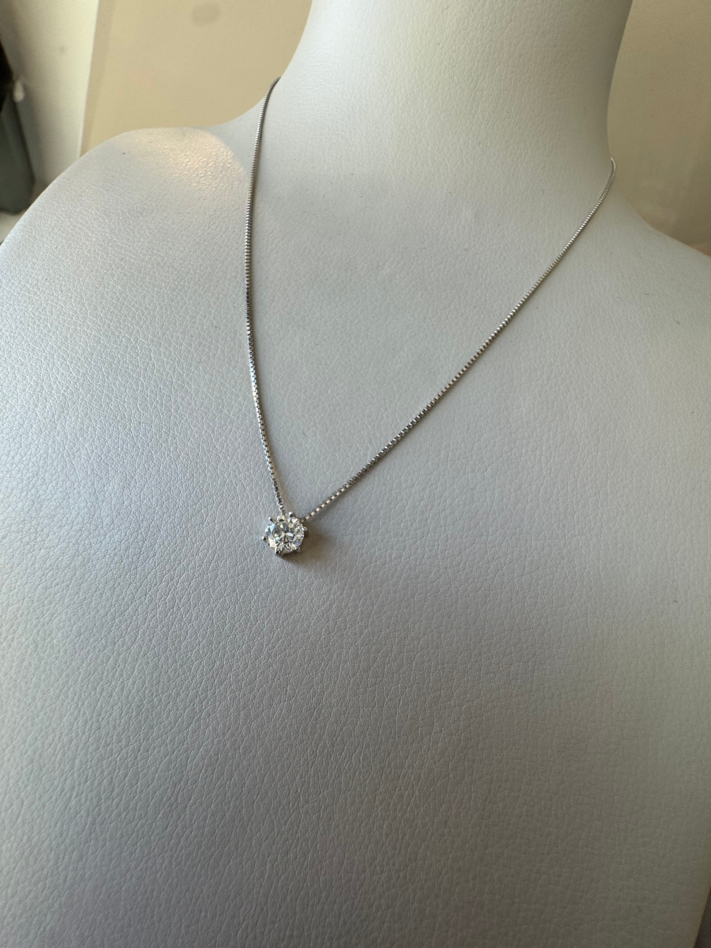Natural Diamond pendant Necklace .55ct on a Platinum Setting, Deal of the Day