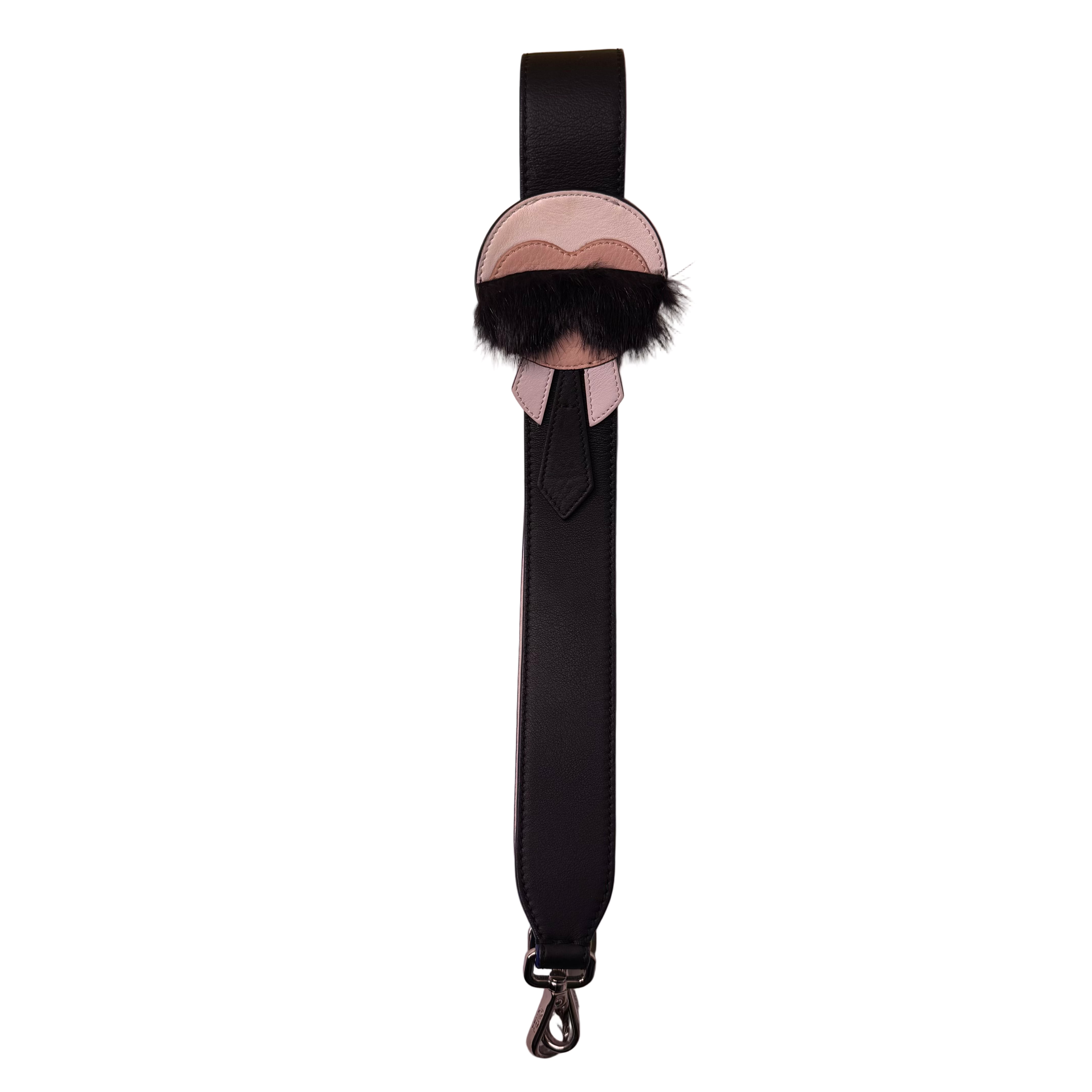 Fendi Yukarito Karl Lagerfeld Bag Strap Leather Black
