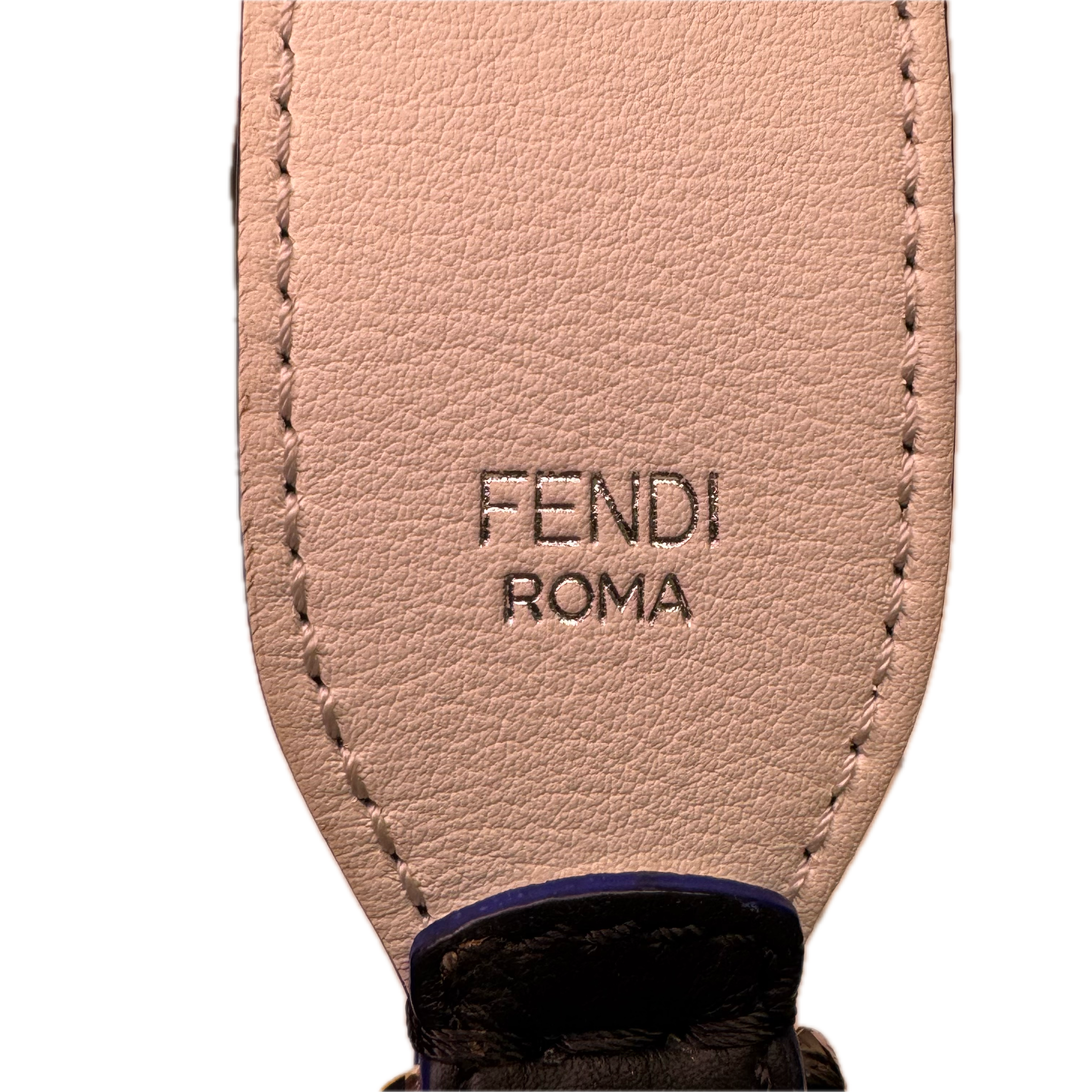 Fendi Yukarito Karl Lagerfeld Bag Strap Leather Black