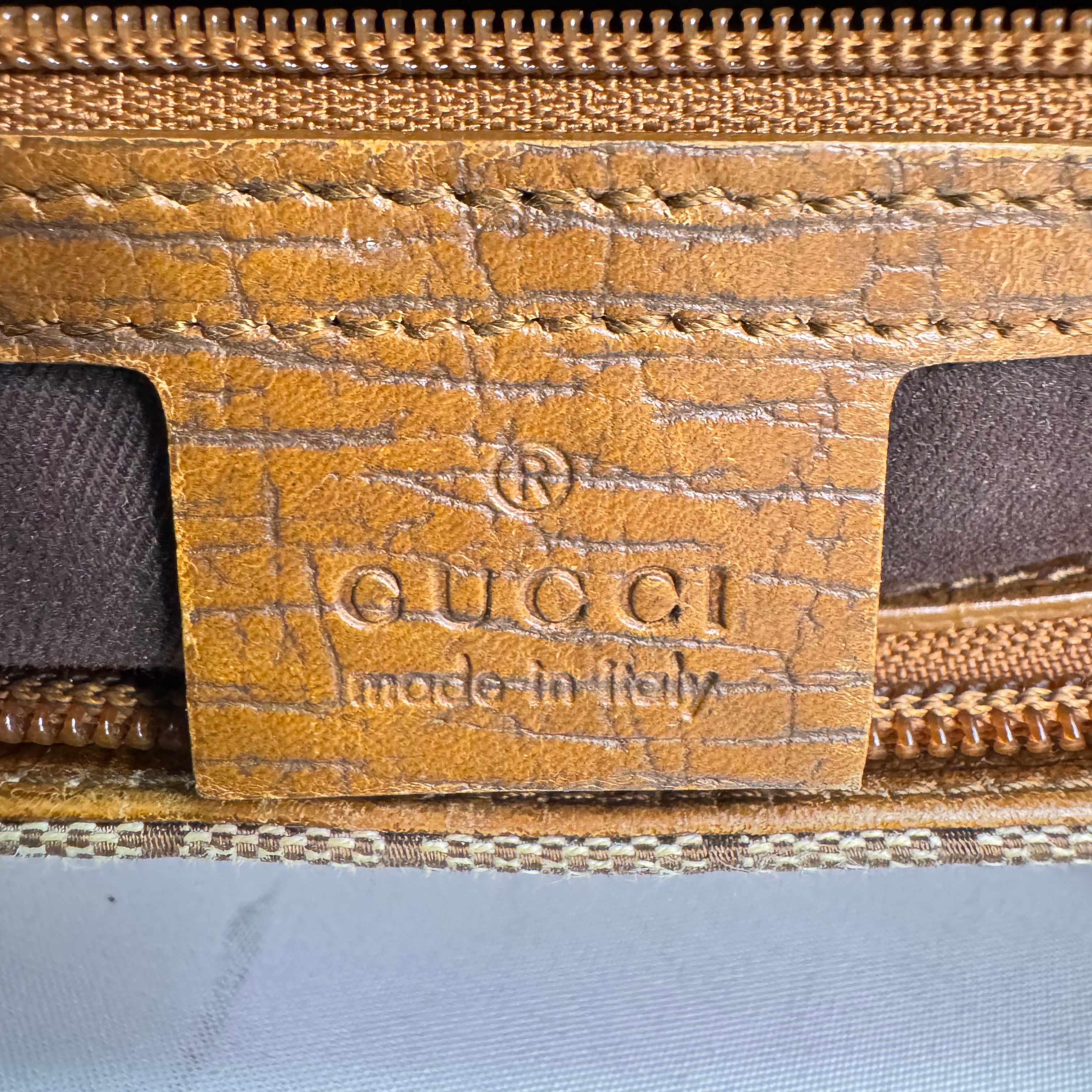 Gucci Bamboo GG Handbag Canvas Beige