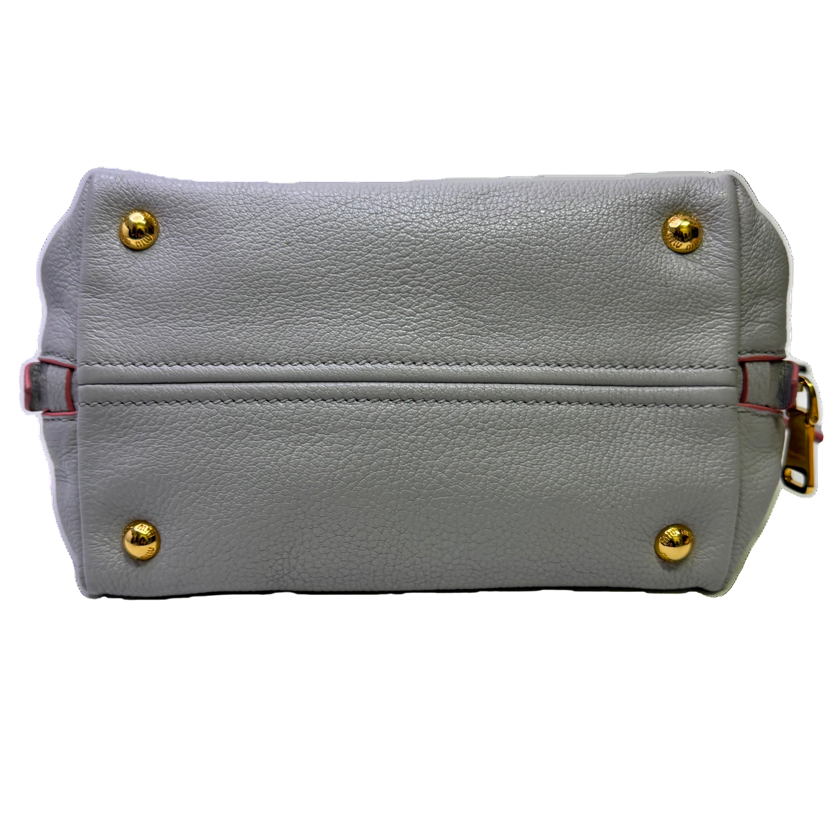 Miu Miu Madras 2way Shoulder Handbag Leather Blue