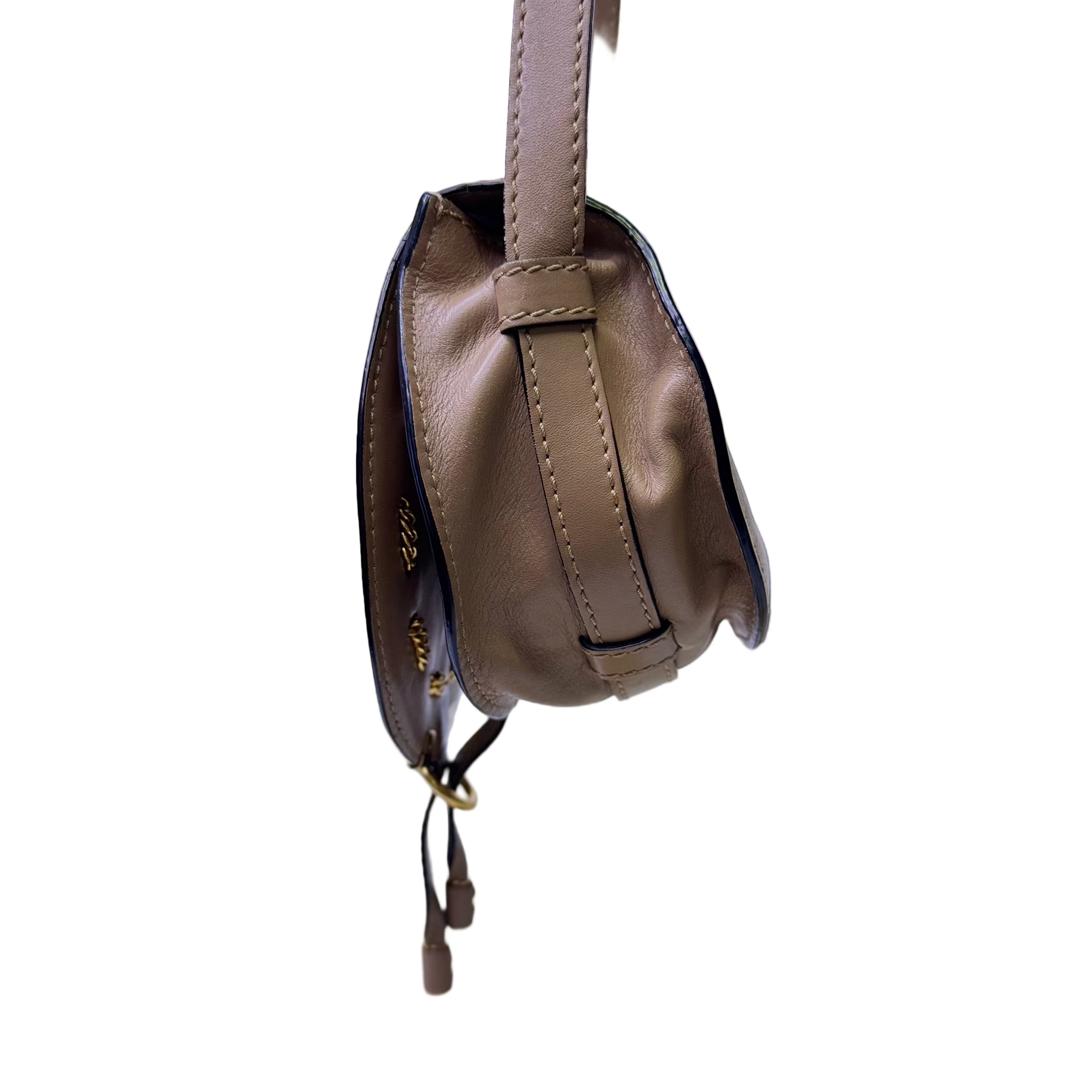 Chloé Marcie Saddle Crossbody Bag Leather Brown