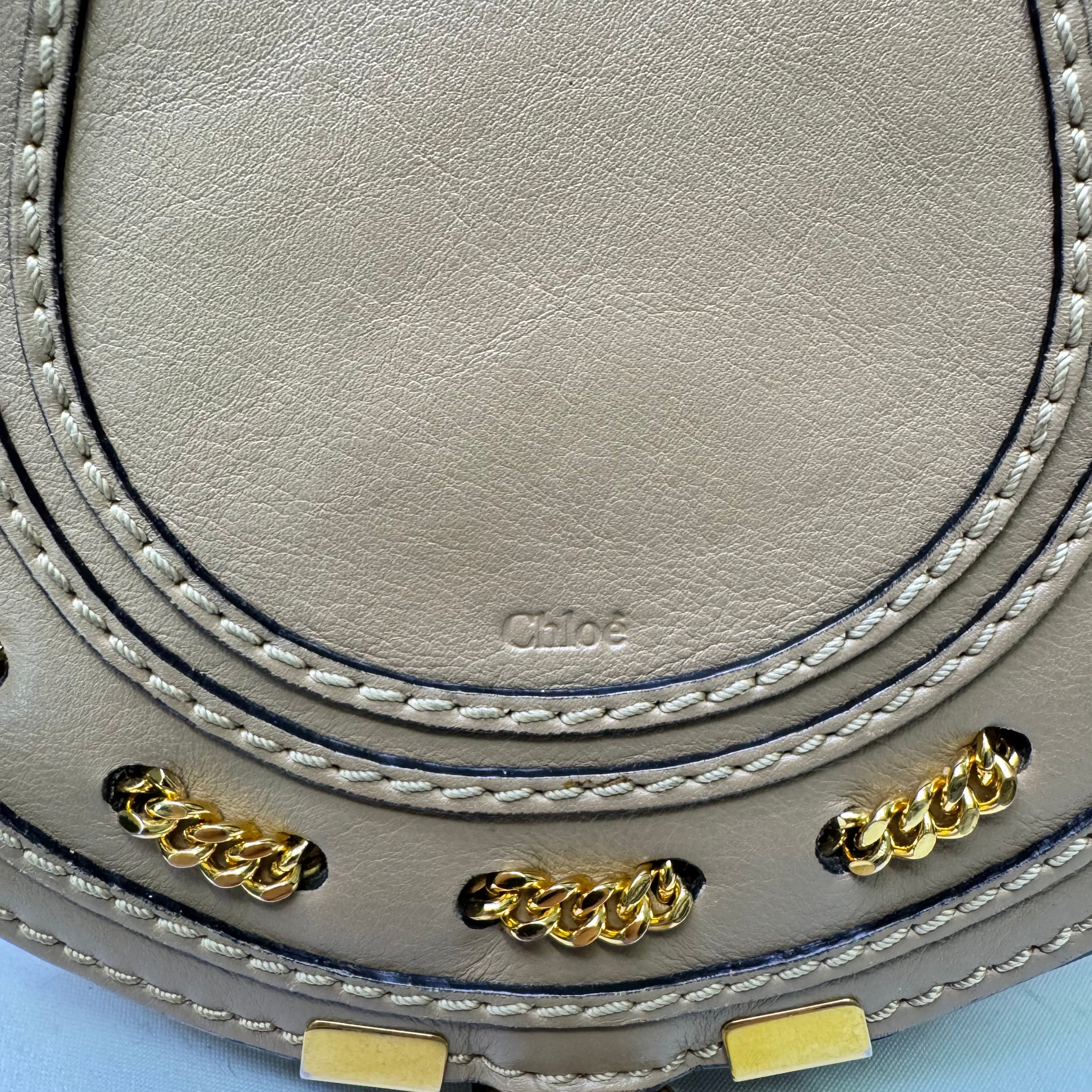 Chloé Marcie Saddle Crossbody Bag Leather Brown