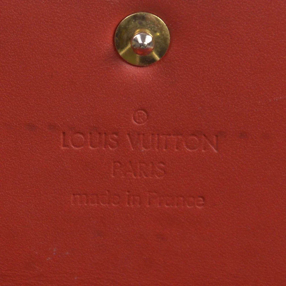Louis Vuitton Vernis Monogram Sarah Long Wallet Red