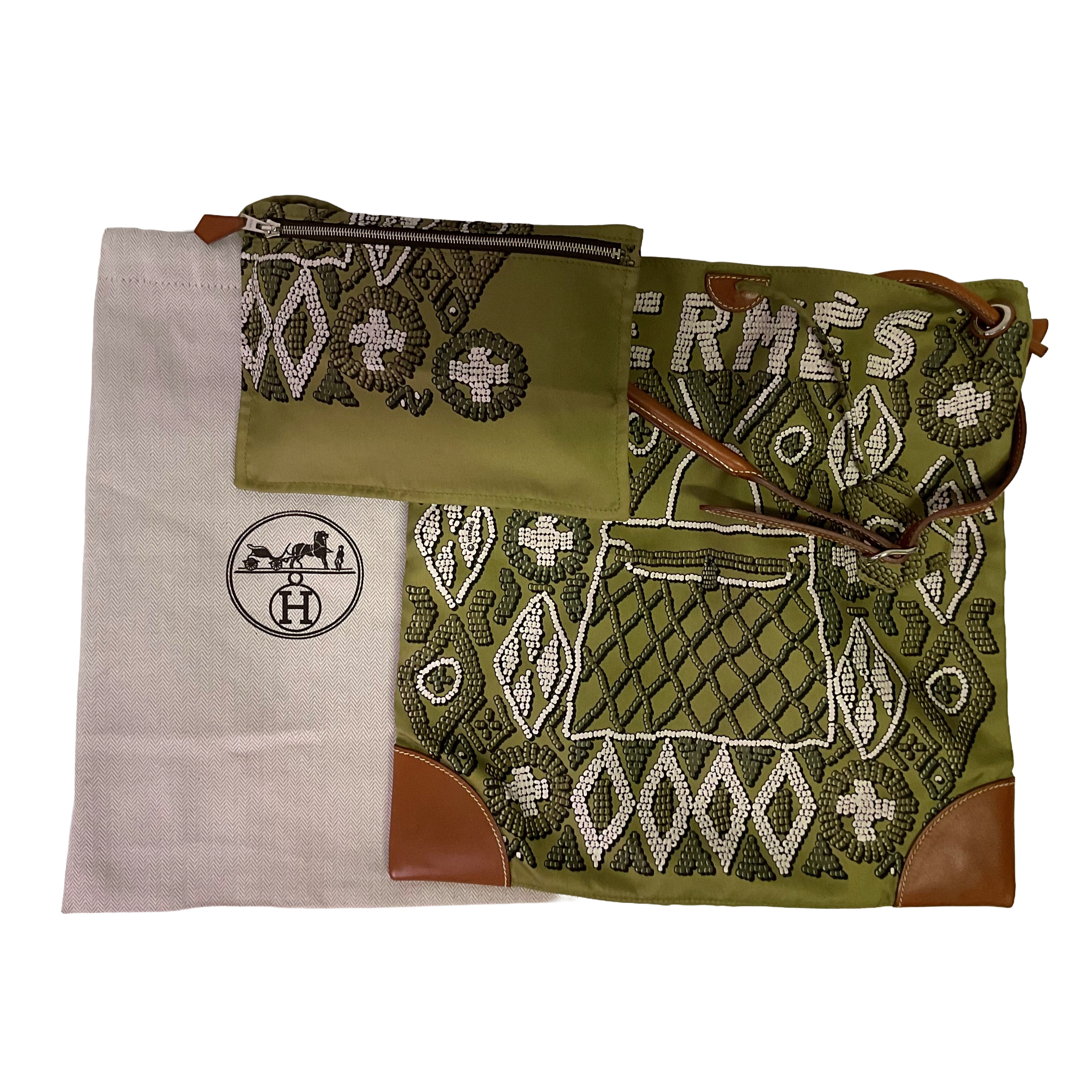 Hermés Silk City Crossbody Bag Green