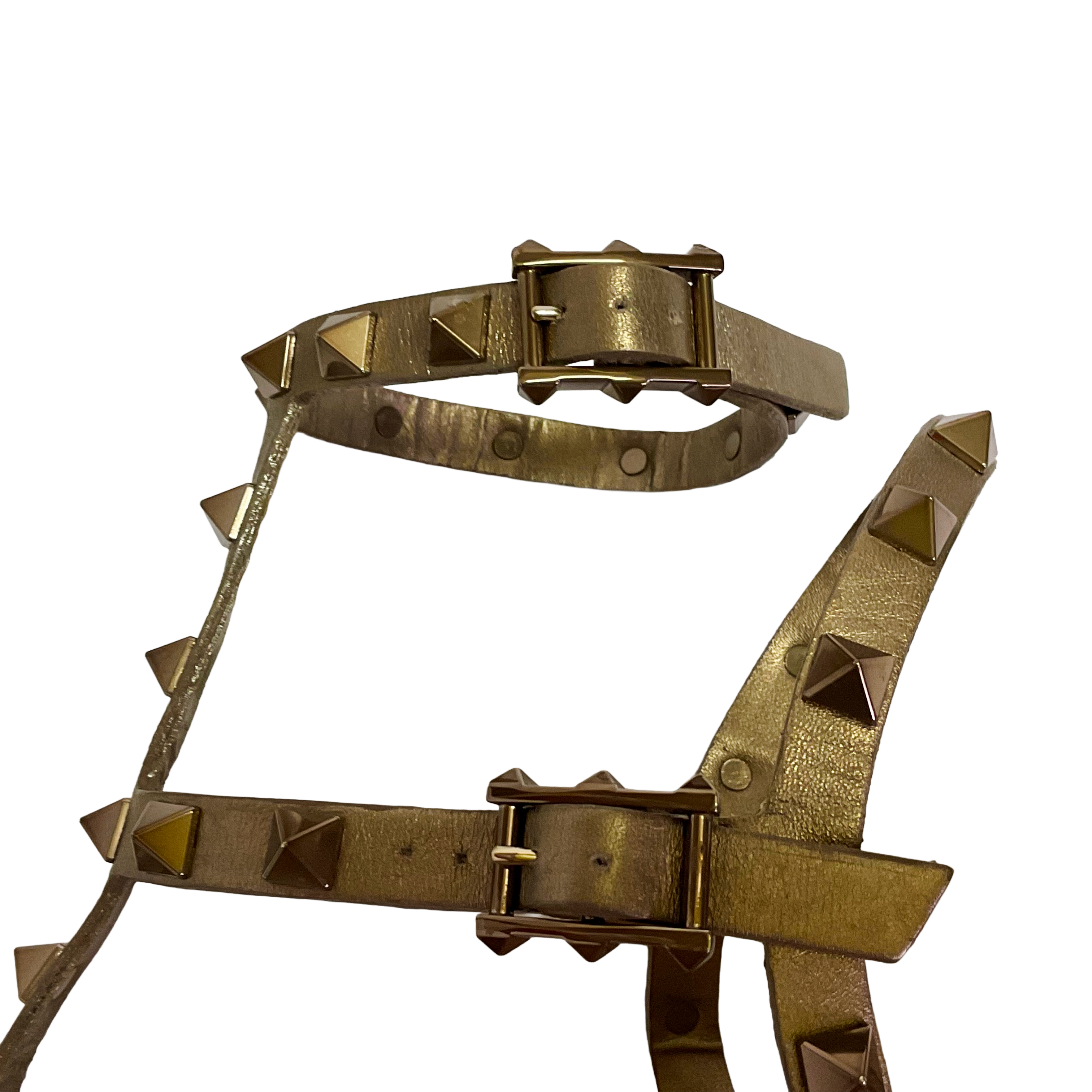 Valentino Rock Stud Heels Beige/Gold 41