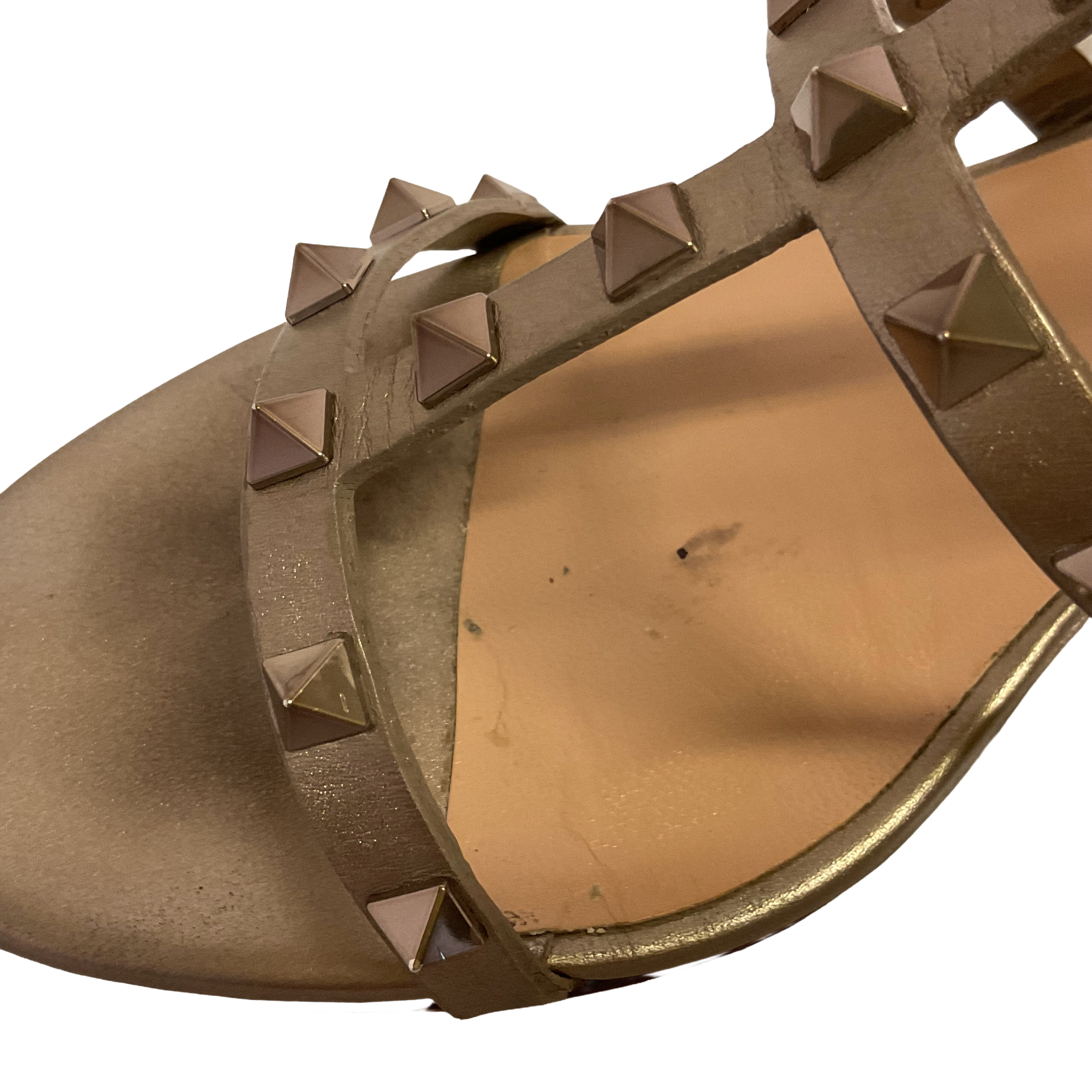 Valentino Rock Stud Heels Beige/Gold 41