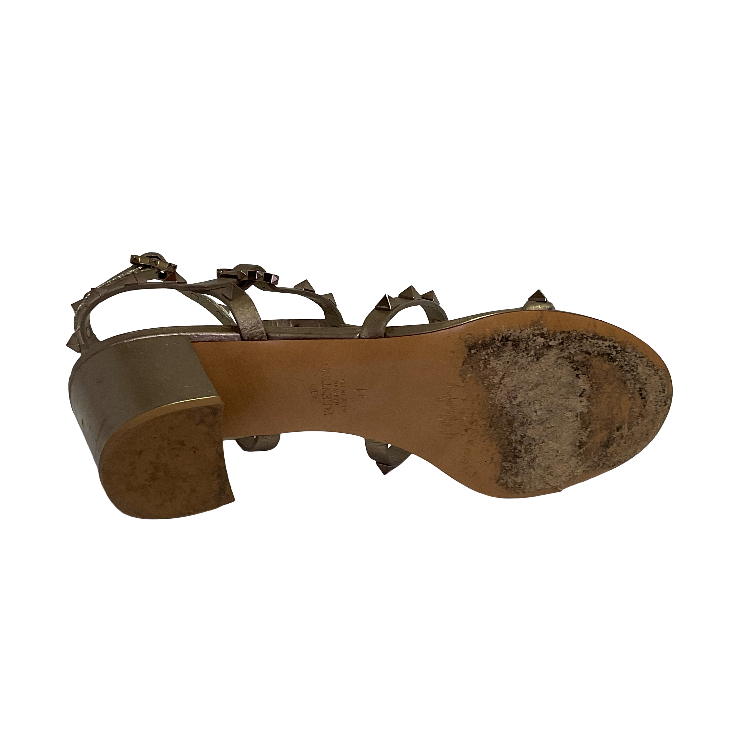 Valentino Rock Stud Heels Beige/Gold 41