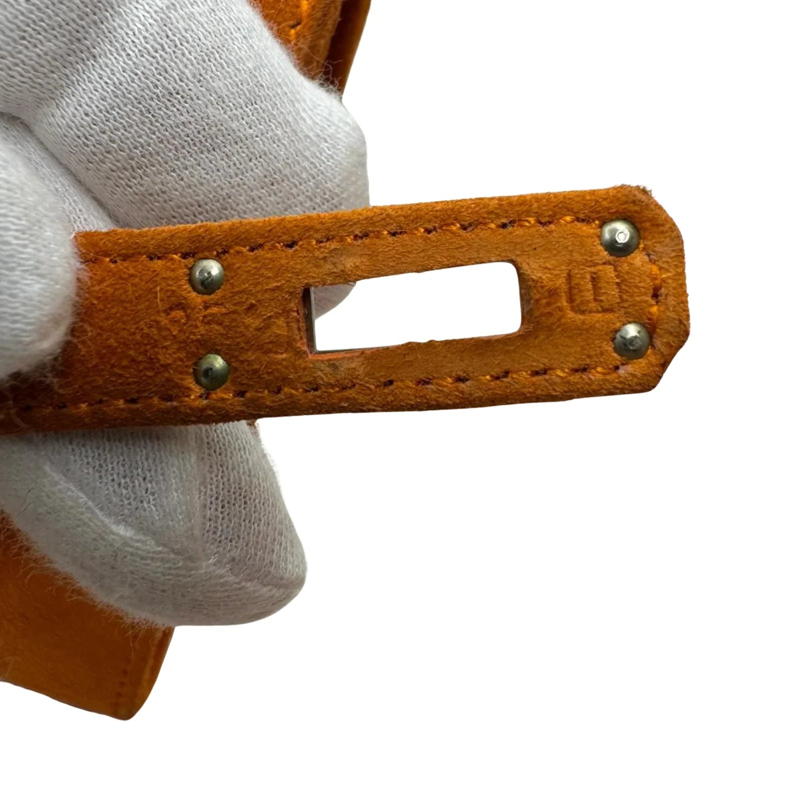 Hermès Kelly Pochette Orange H Veau Doblis Suede PWH ☐ I Stamp - Lost Designer