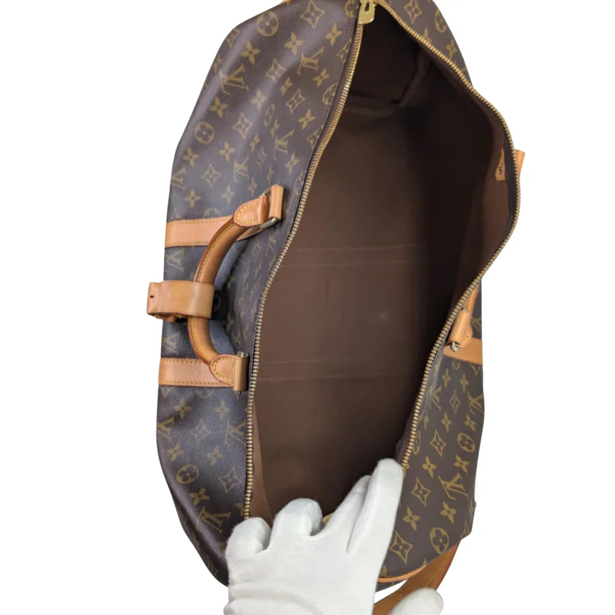 Louis Vuitton Monogram Keepall Bandoulière 50 Duffle Bag Brown - Lost Designer