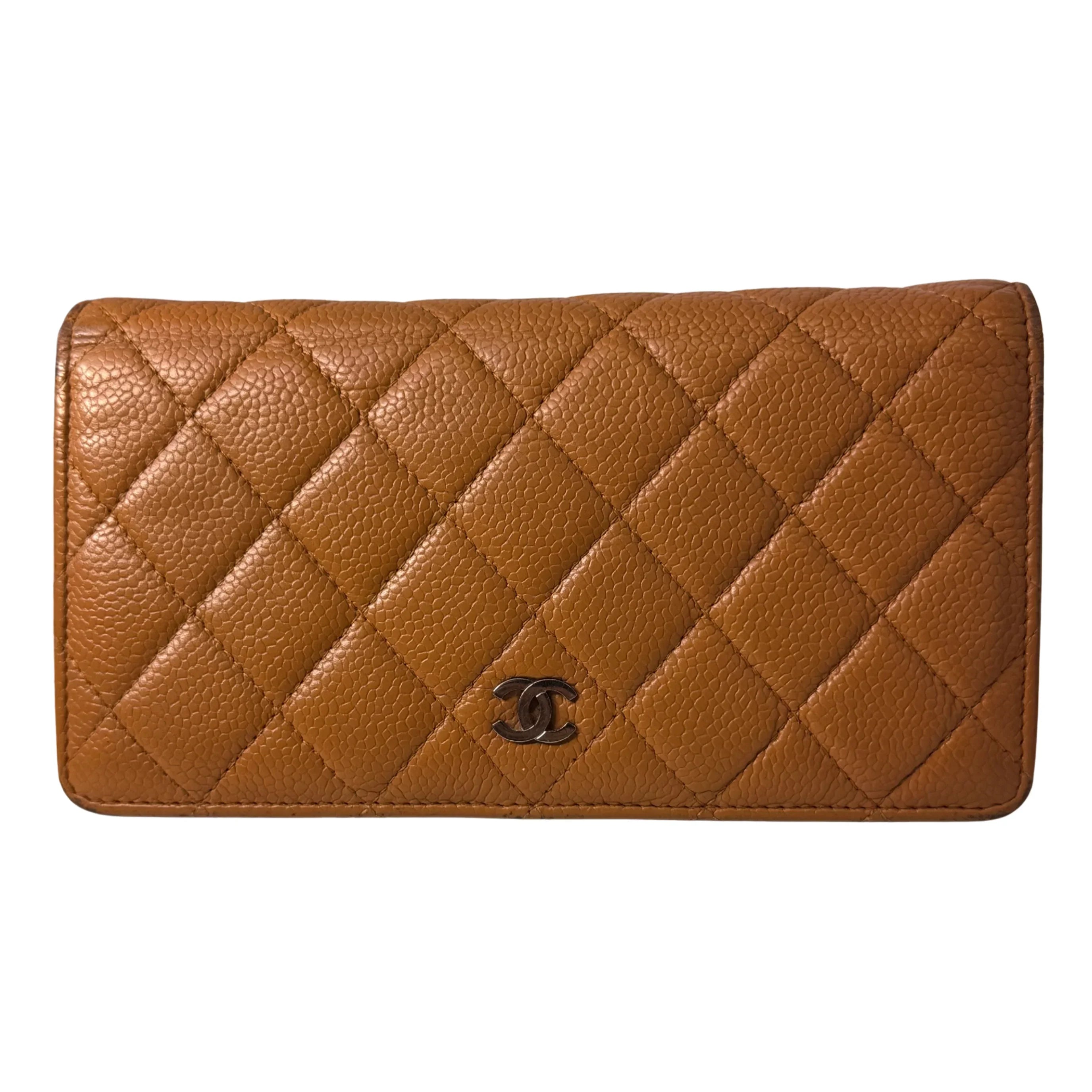 Chanel Caviar Leather Long Wallet Mustard - Lost Designer