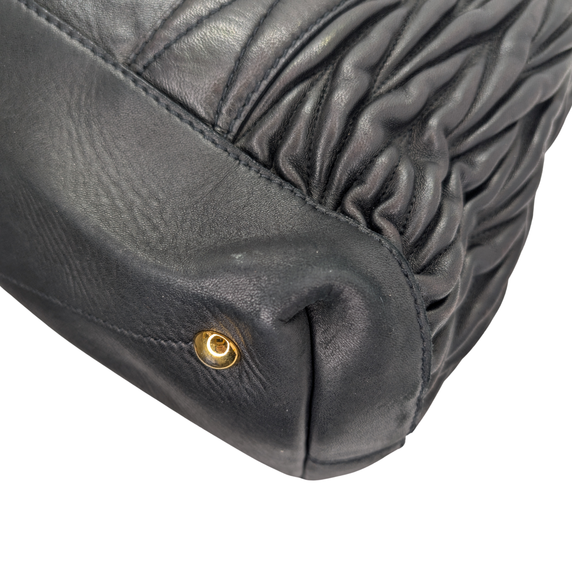 Miu Miu Matelasse Tote Bag Black - Lost Designer