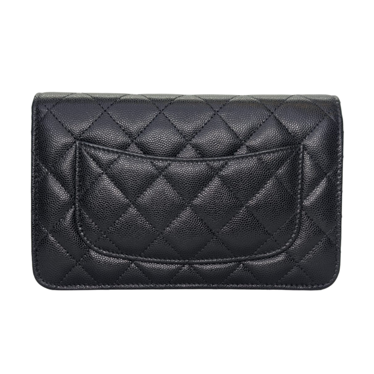 Chanel Caviar Quilted Wallet On Chain Microchip Shoulder Bag Black