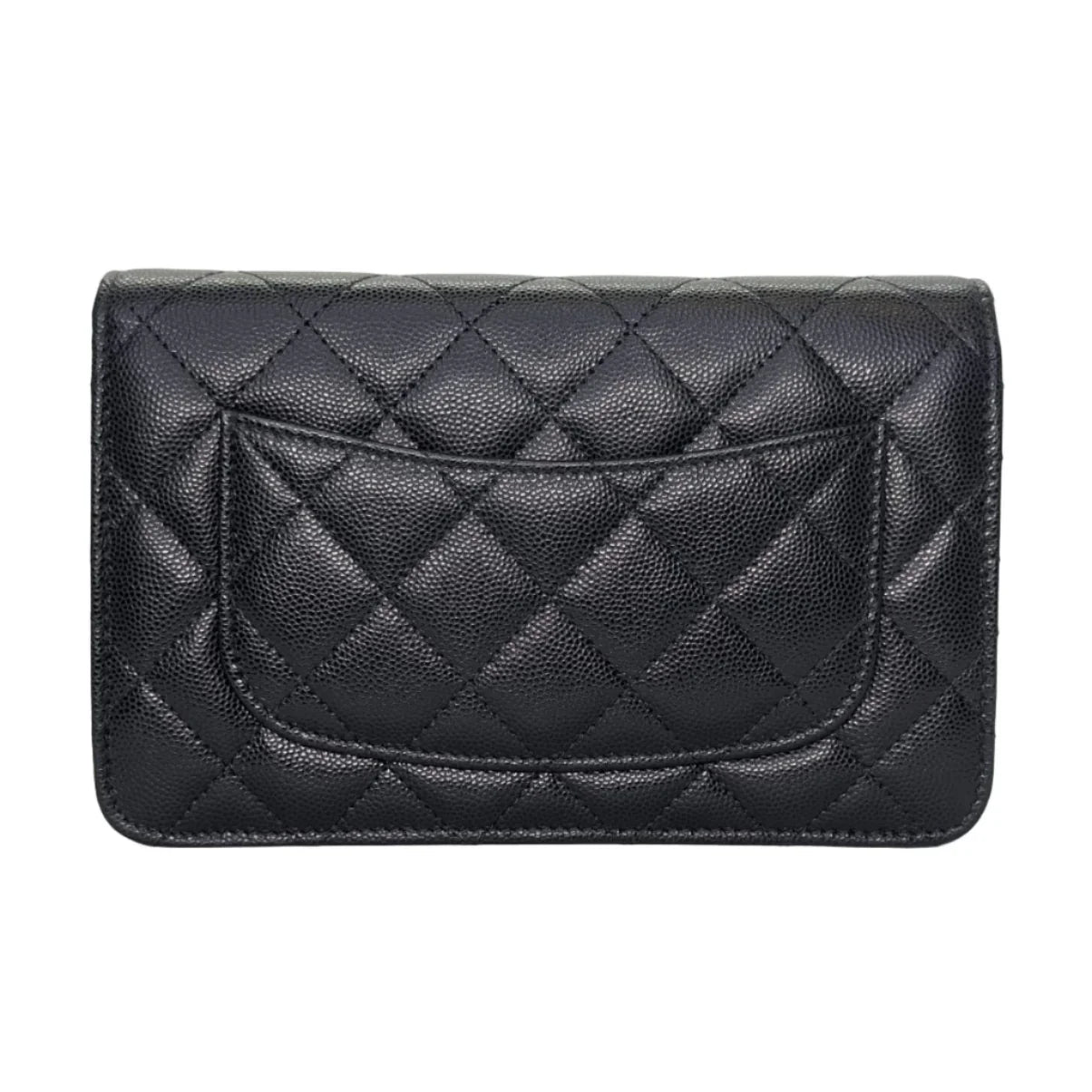 Chanel Caviar Quilted Wallet On Chain Microchip Shoulder Bag Black - Lost Designer
