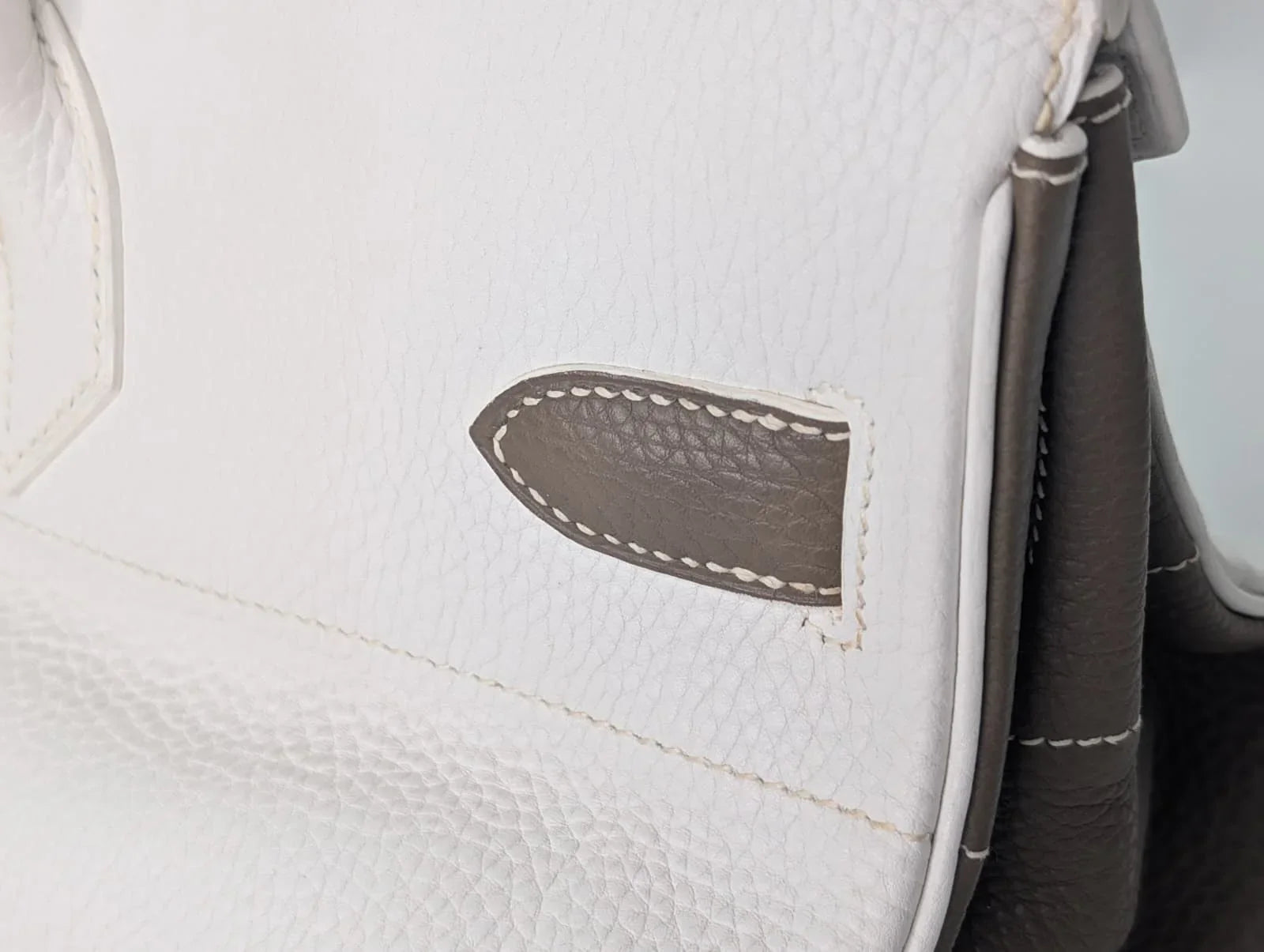 Hermès Birkin Shoulder 42 White Etoupe Clemence Palladium Hardware □J Stamp - Lost Designer