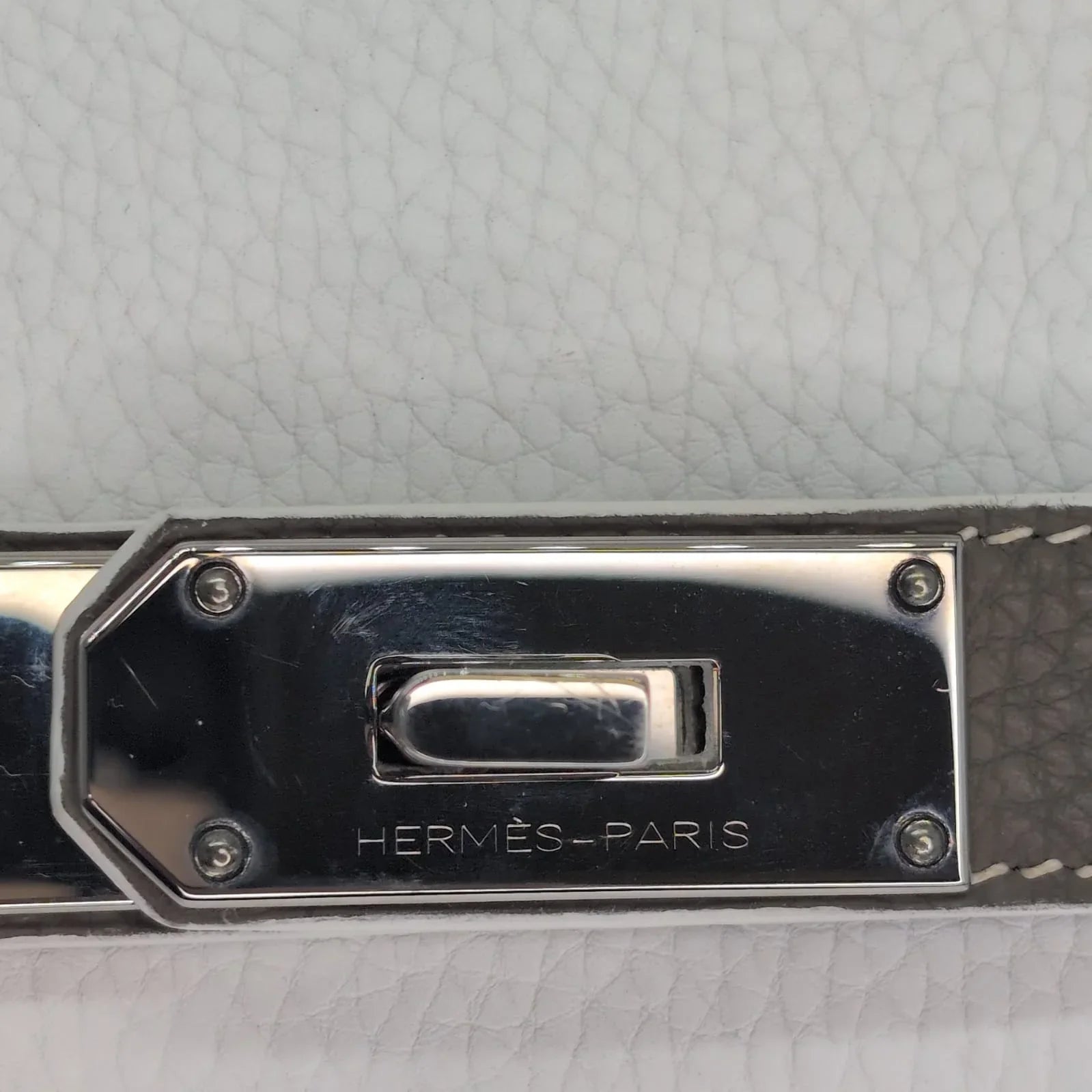 Hermès Birkin Shoulder 42 White Etoupe Clemence Palladium Hardware □J Stamp - Lost Designer