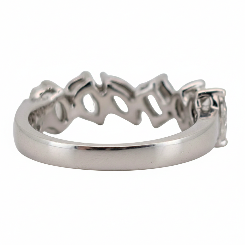 1.65Ct Natural Diamond Multi-Cut Band Ring In 18K White Gold