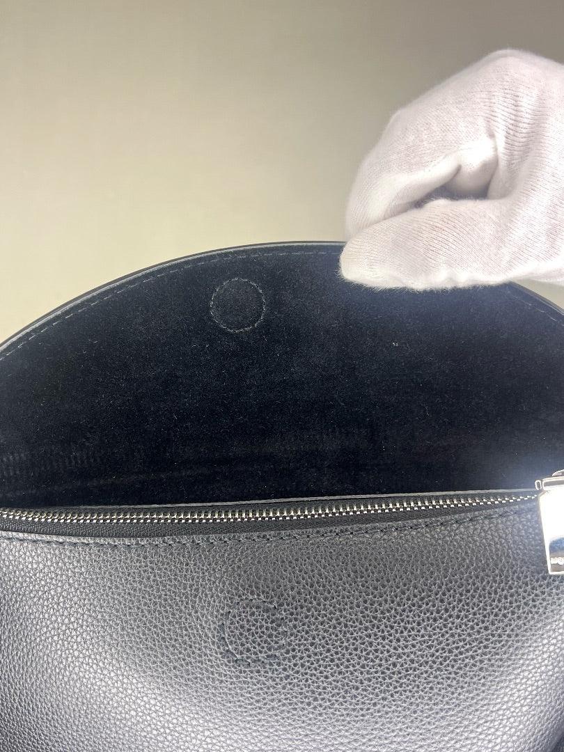 Alexander McQueen Black Leather T-Bar Sling Shoulder Bag - Lost Designer