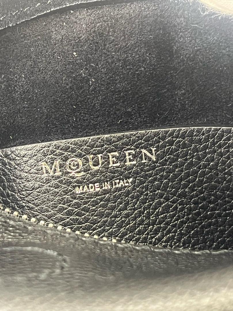 Alexander McQueen Black Leather T-Bar Sling Shoulder Bag - Lost Designer