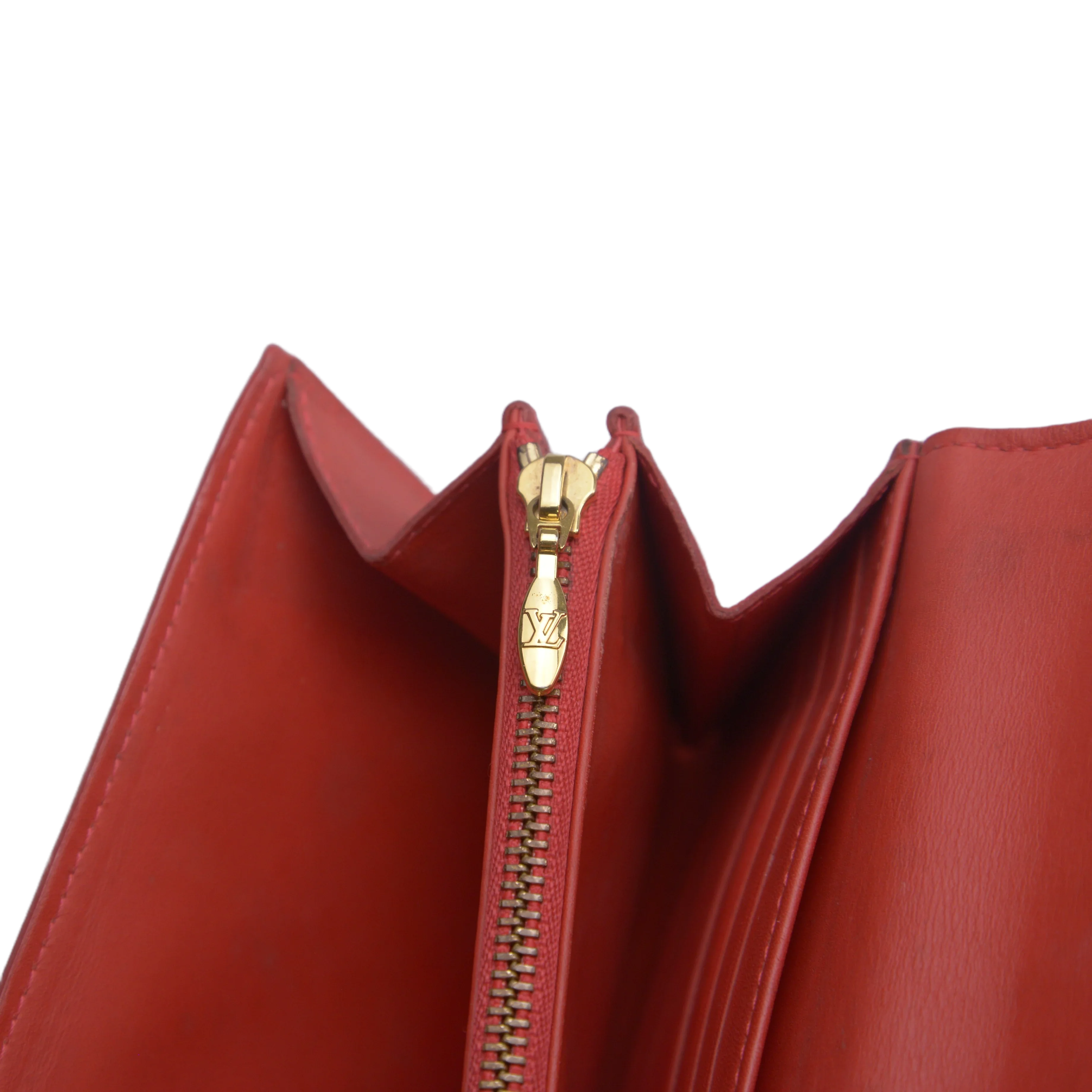 Louis Vuitton Vernis Monogram Sarah Long Wallet Red