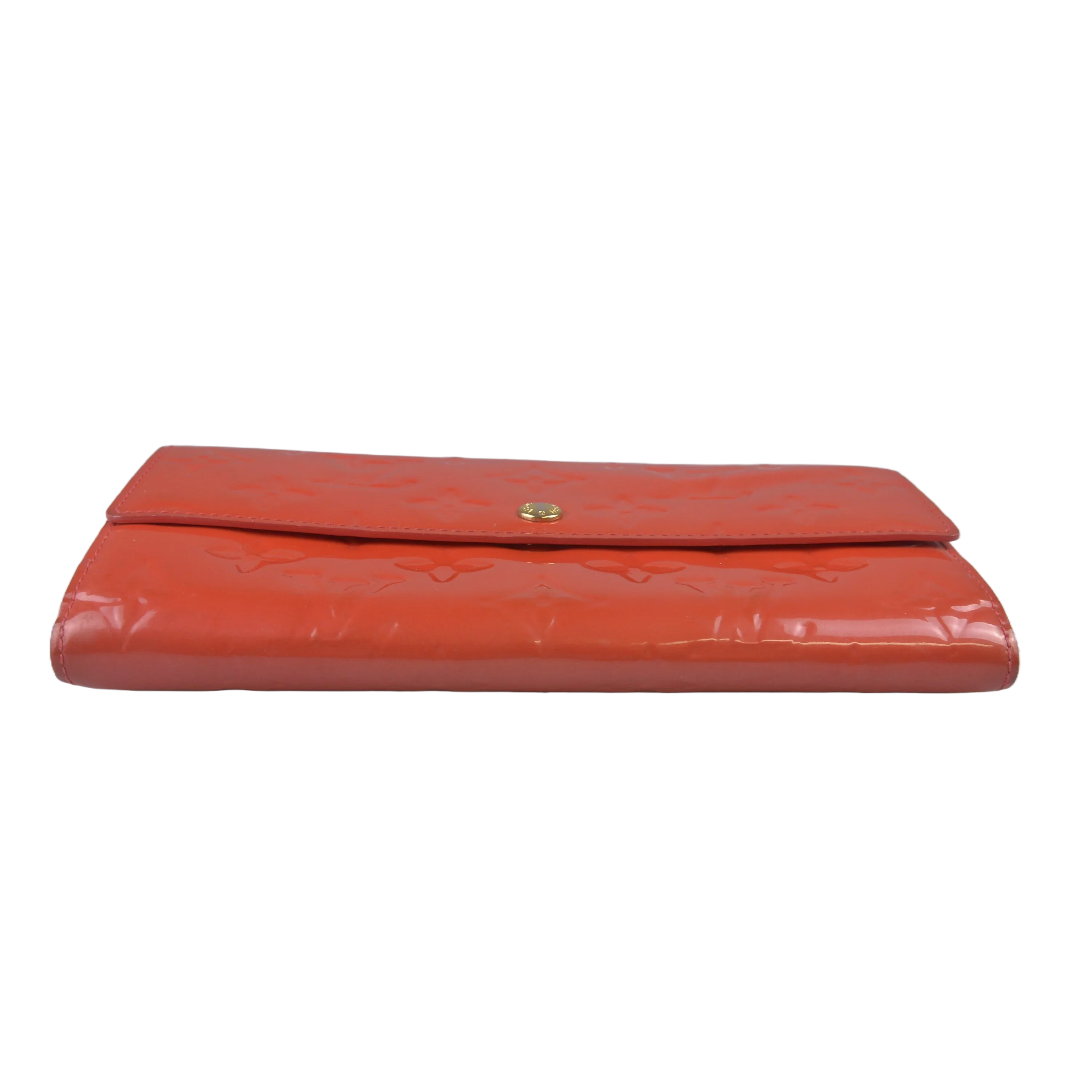 Louis Vuitton Vernis Monogram Sarah Long Wallet Red