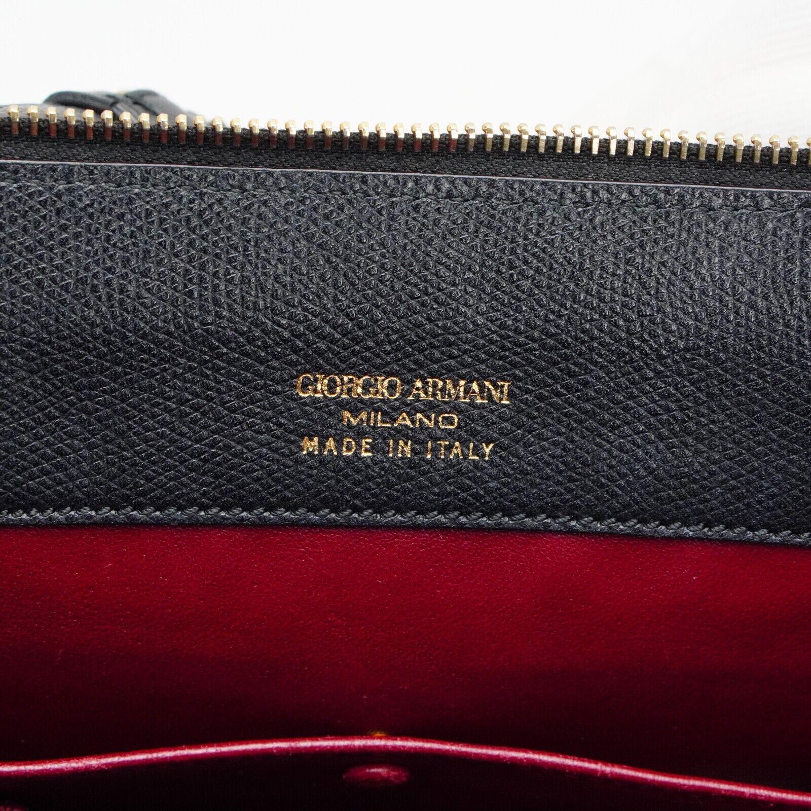 Giorgio Armani Square Leather Bag Black
