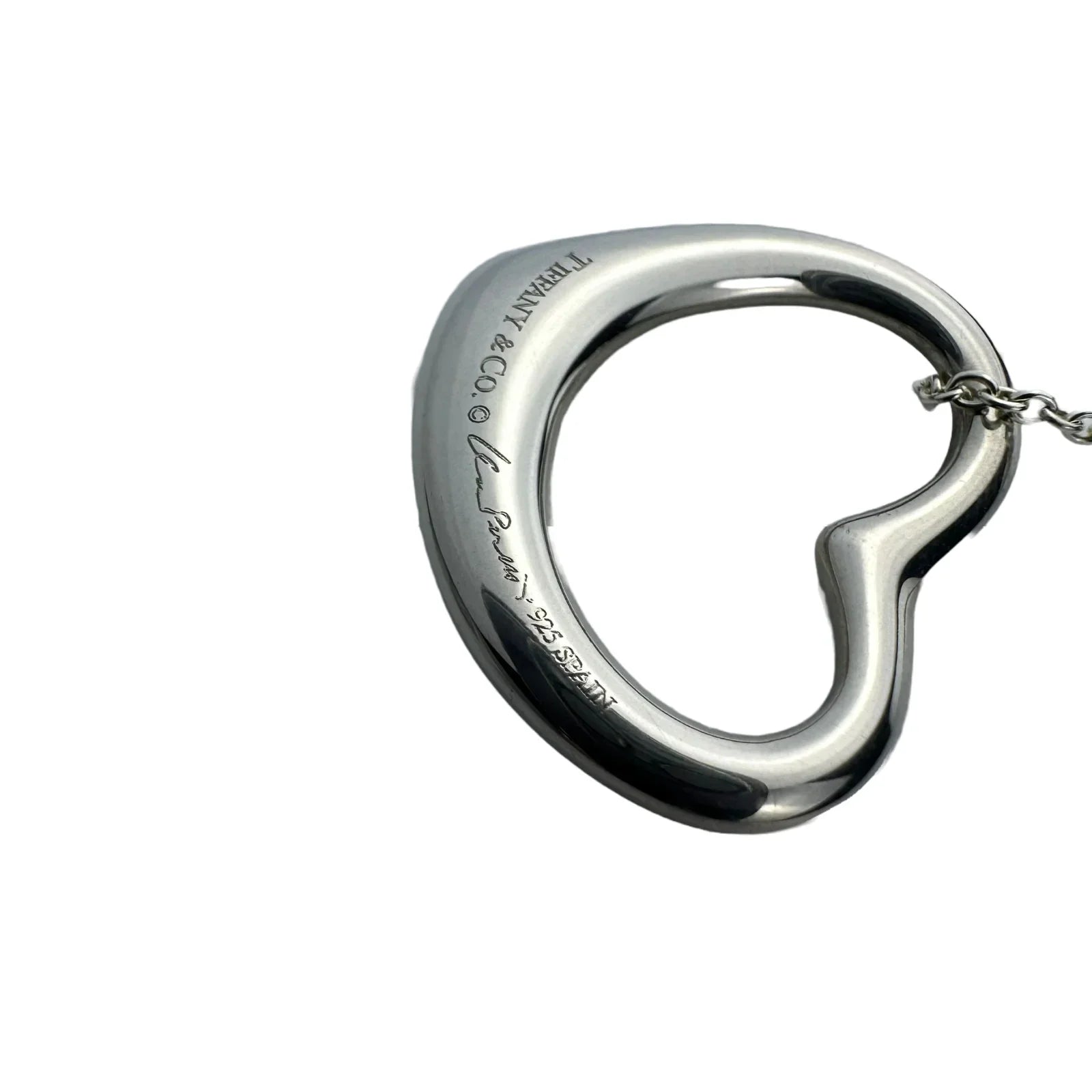 Tiffany & Co. Open Medium Heart Necklace Sterling Silver